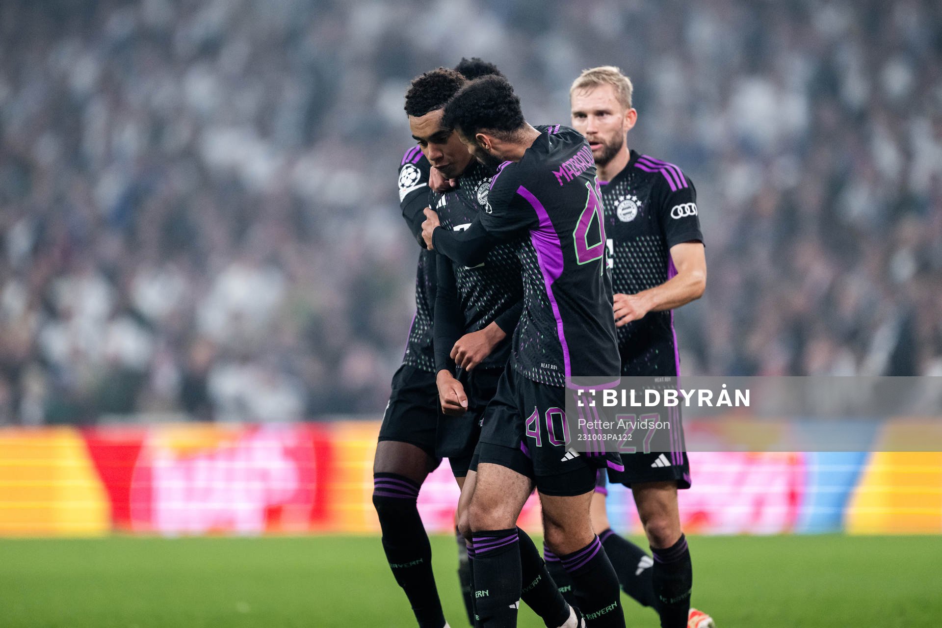 Jamal Musiala of Bayern Munich  celebrates