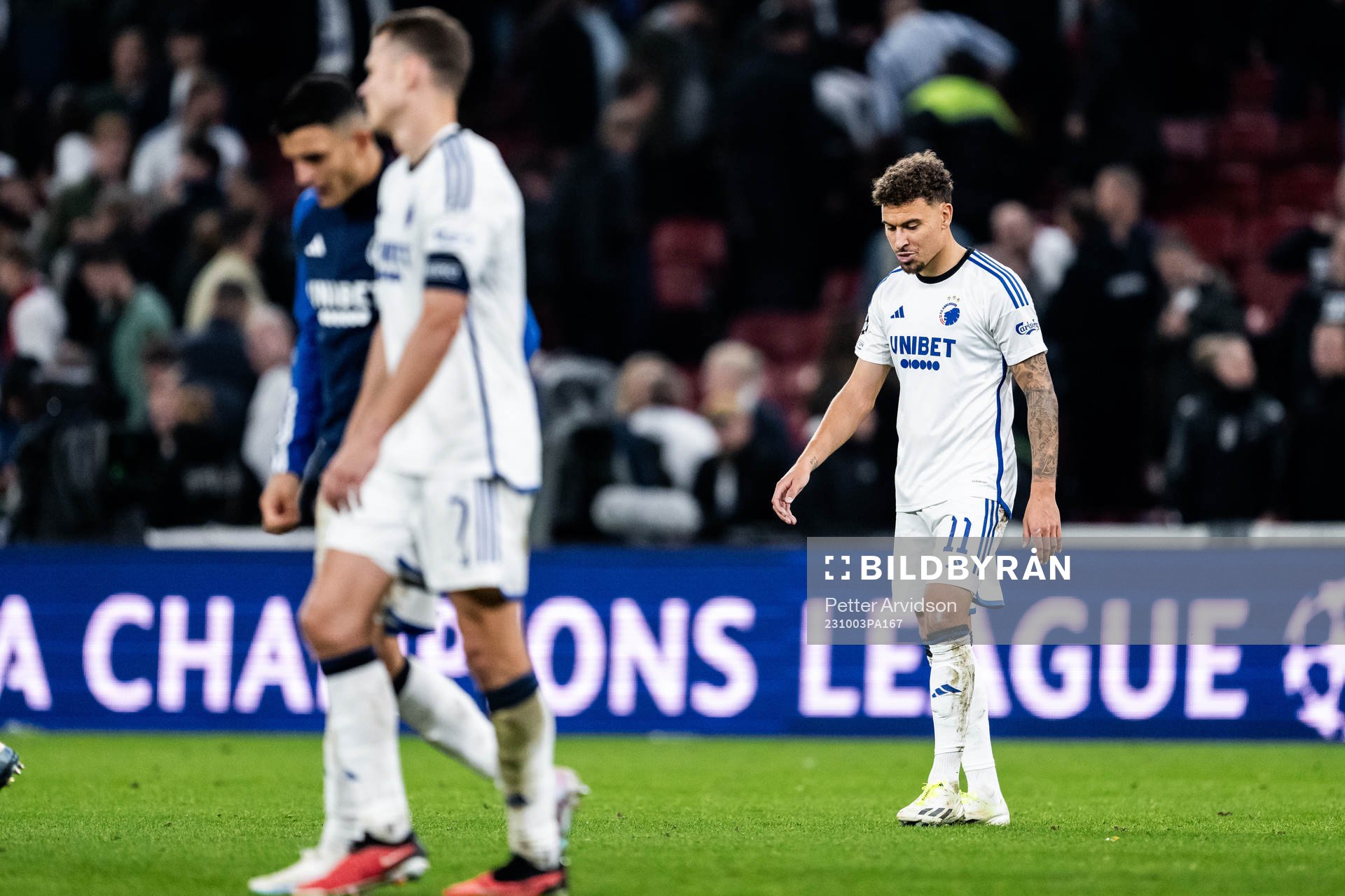 Jordan Larsson of Copenhagen looks dejected