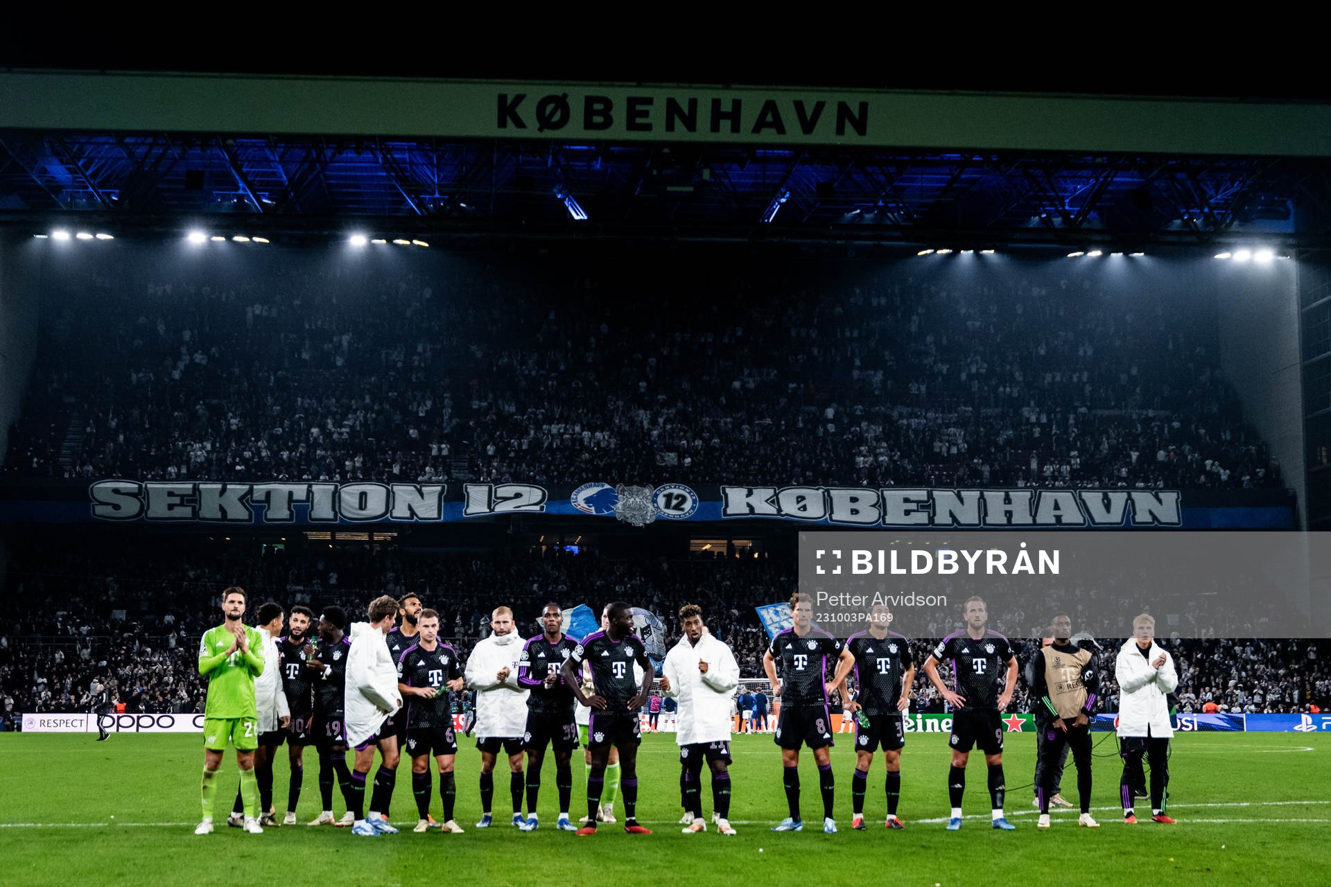 Players of Bayern Munich celebrate infront of their