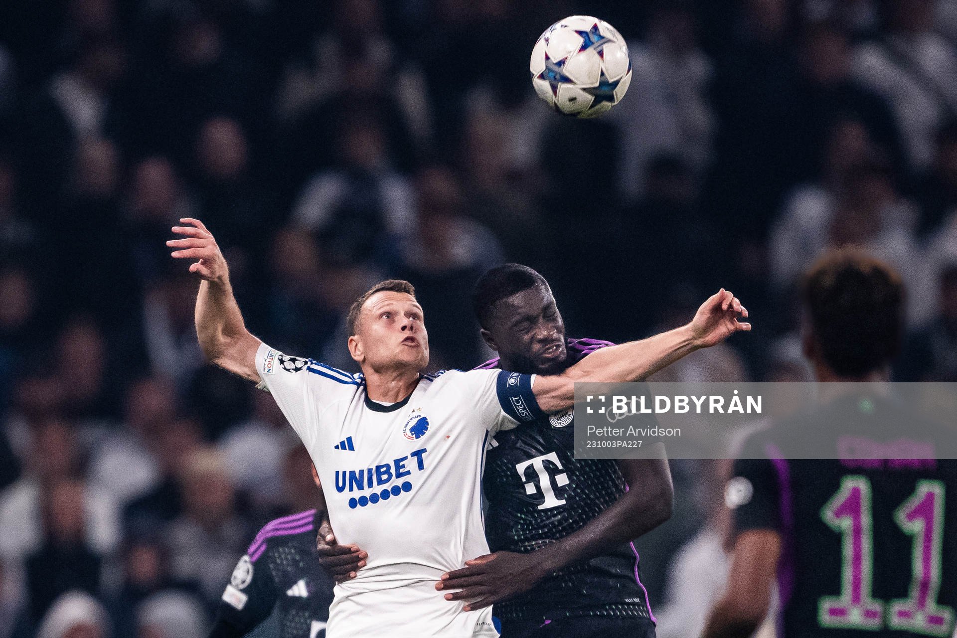 Viktor Claesson of Copenhagen and Dayot Upamecano of Bayern