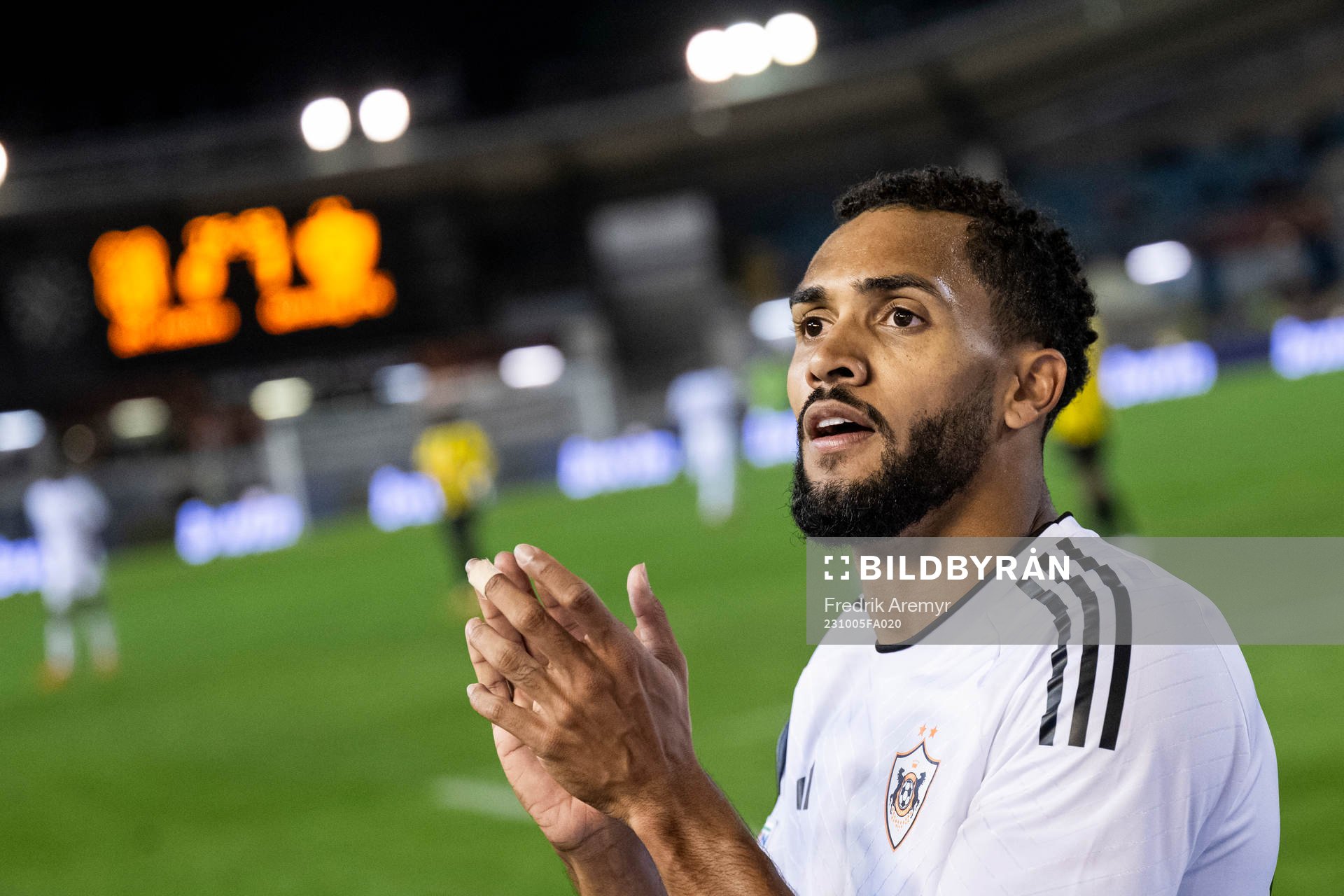 Juninho of Qarabag celebrates the 0-1 goal