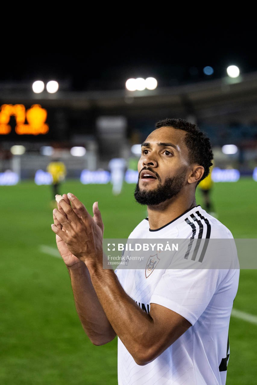 Juninho of Qarabag celebrates the 0-1 goal