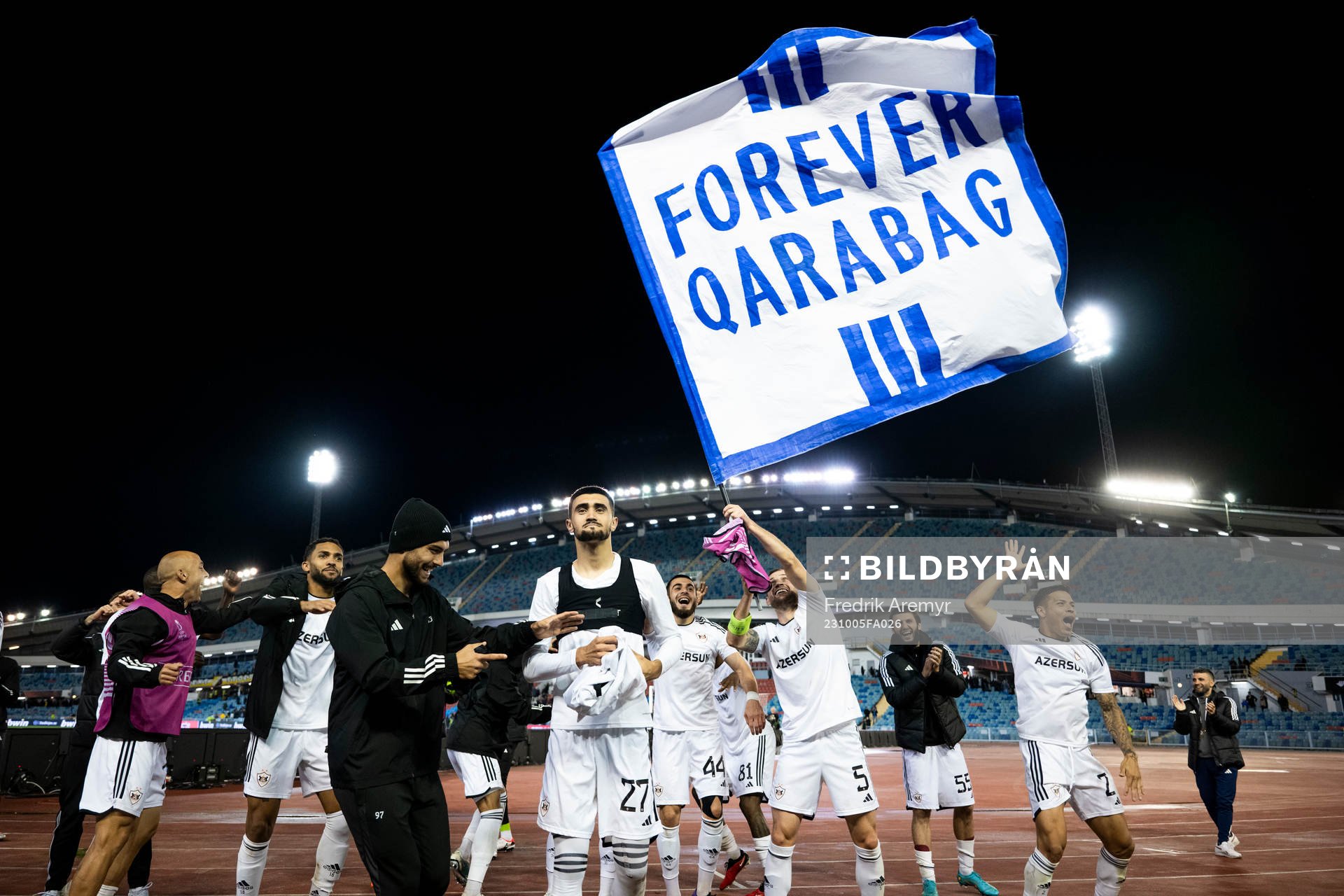 Players of Qarabag celebrate