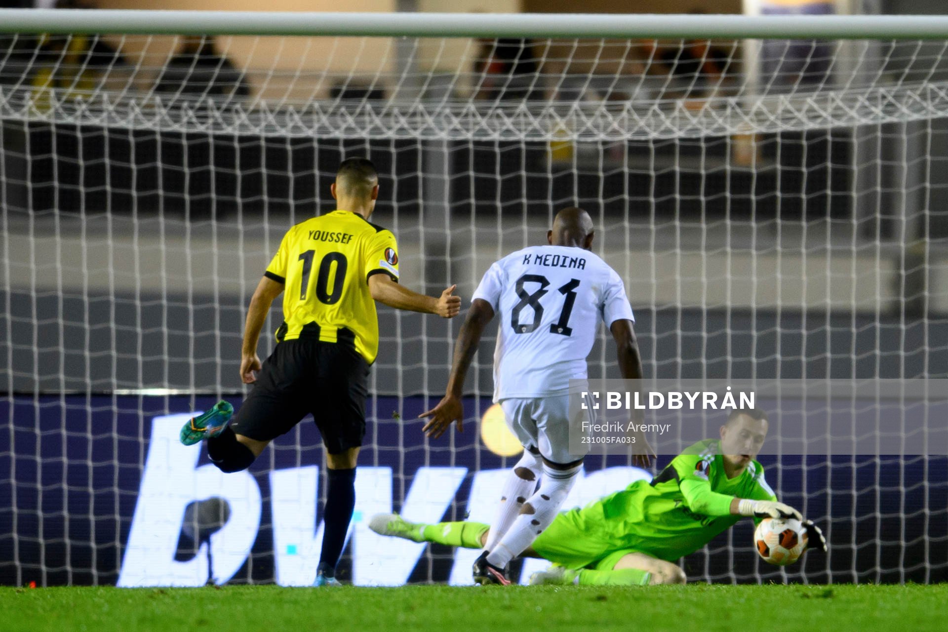 goalkeeper Andrey Lunev of Qarabag during the UEFA Europa League football match between Häcken and Qarabag on October 5, 2023 in Gothenburg.