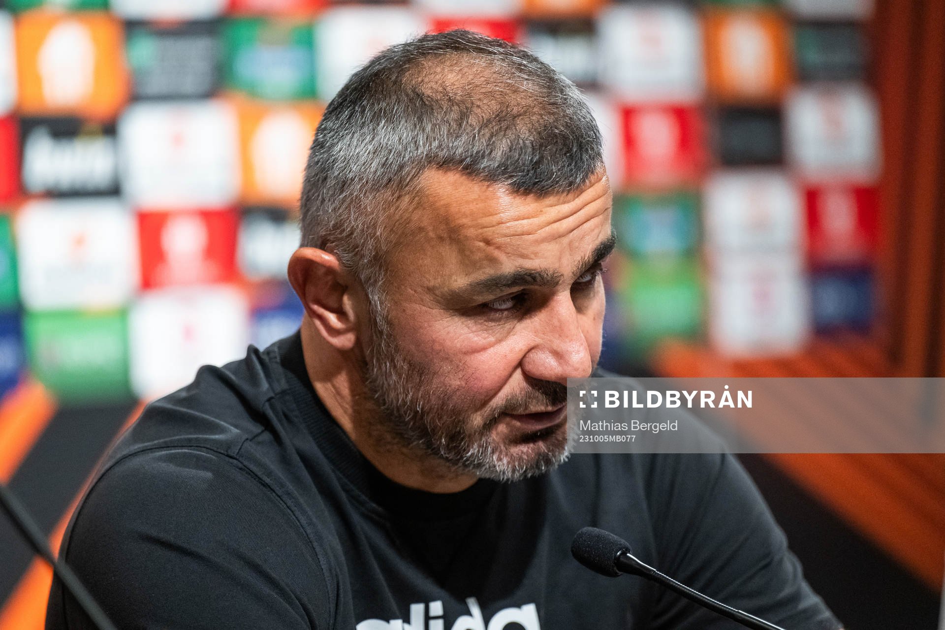 Head coach Gurban Gurbanov of Qarabag at the press