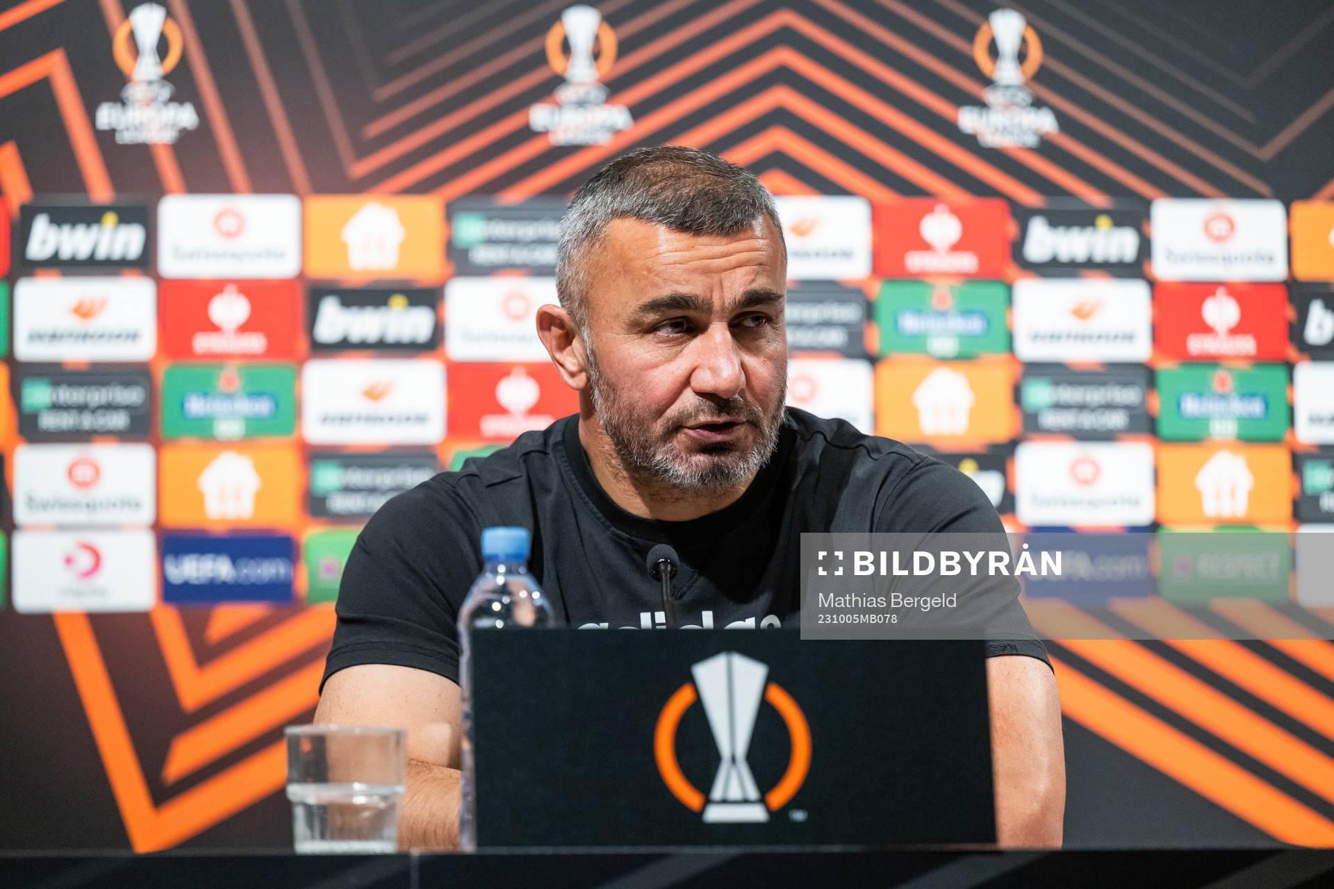 Head coach Gurban Gurbanov of Qarabag at the press