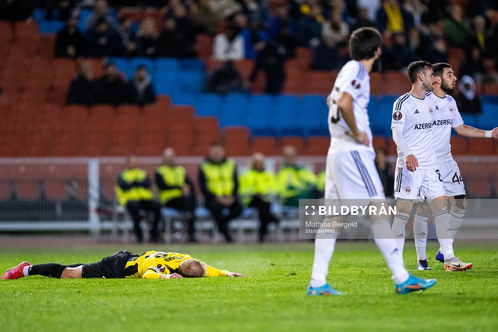 Mikkel Rygaard Jensen of Häcken lies down and looks