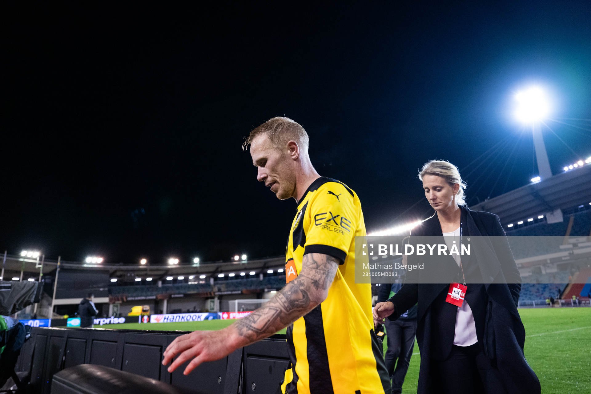Mikkel Rygaard Jensen of Häcken looks dejected