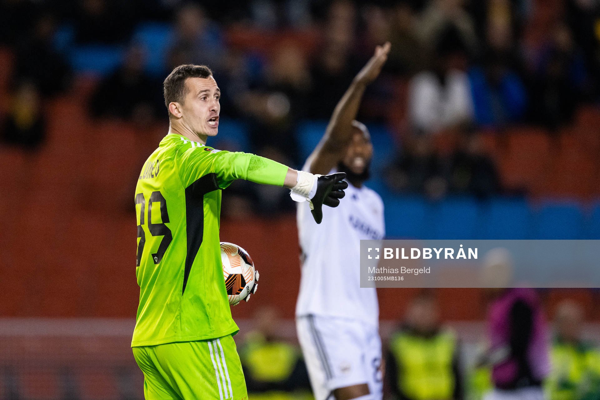 Goalkeeper Andrey Lunev of Qarabag during the UEFA Europa League football match between Häcken and Qarabag on October 5, 2023 in Gothenburg.