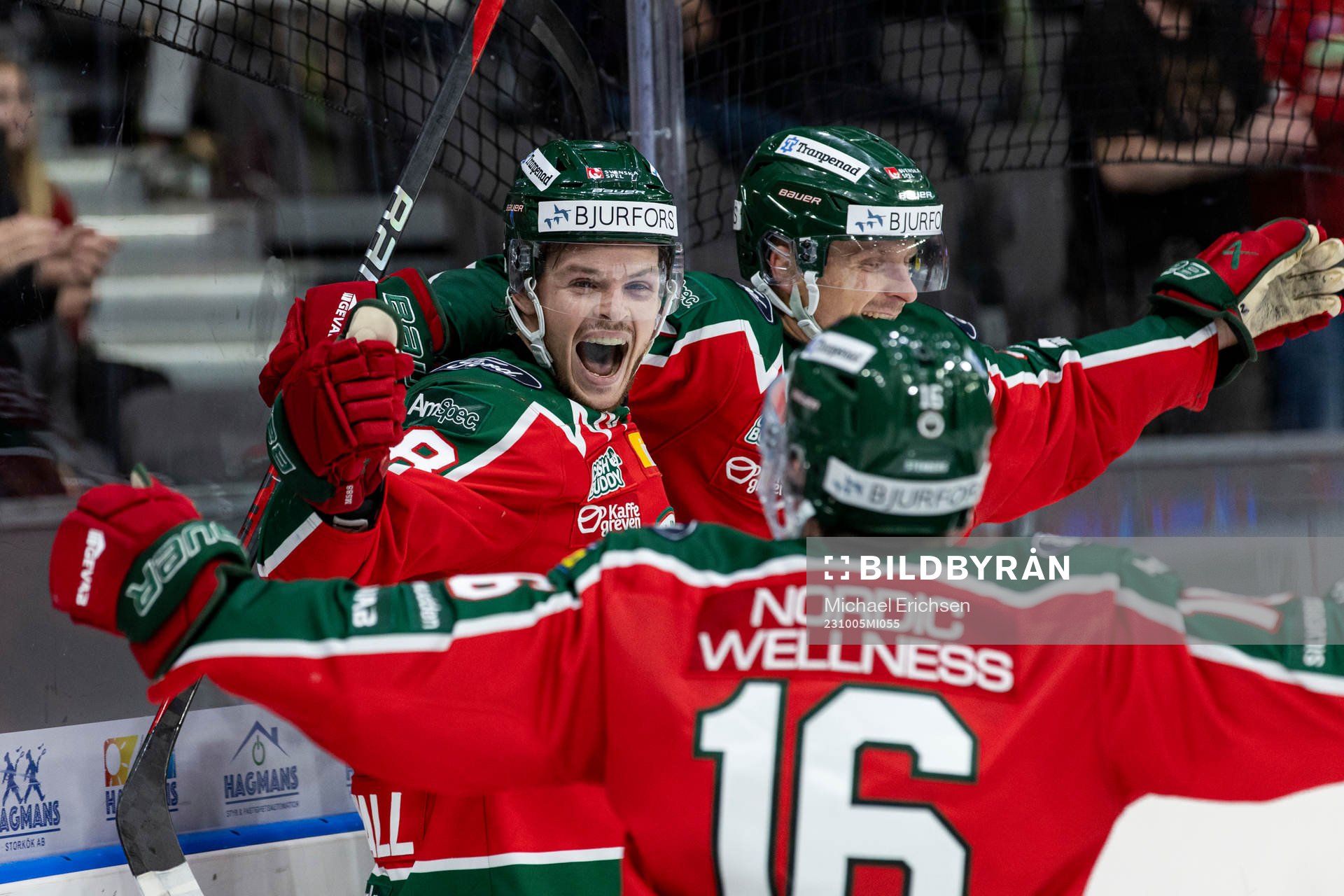 Frölundas Malte Strömwall jublar 4-3