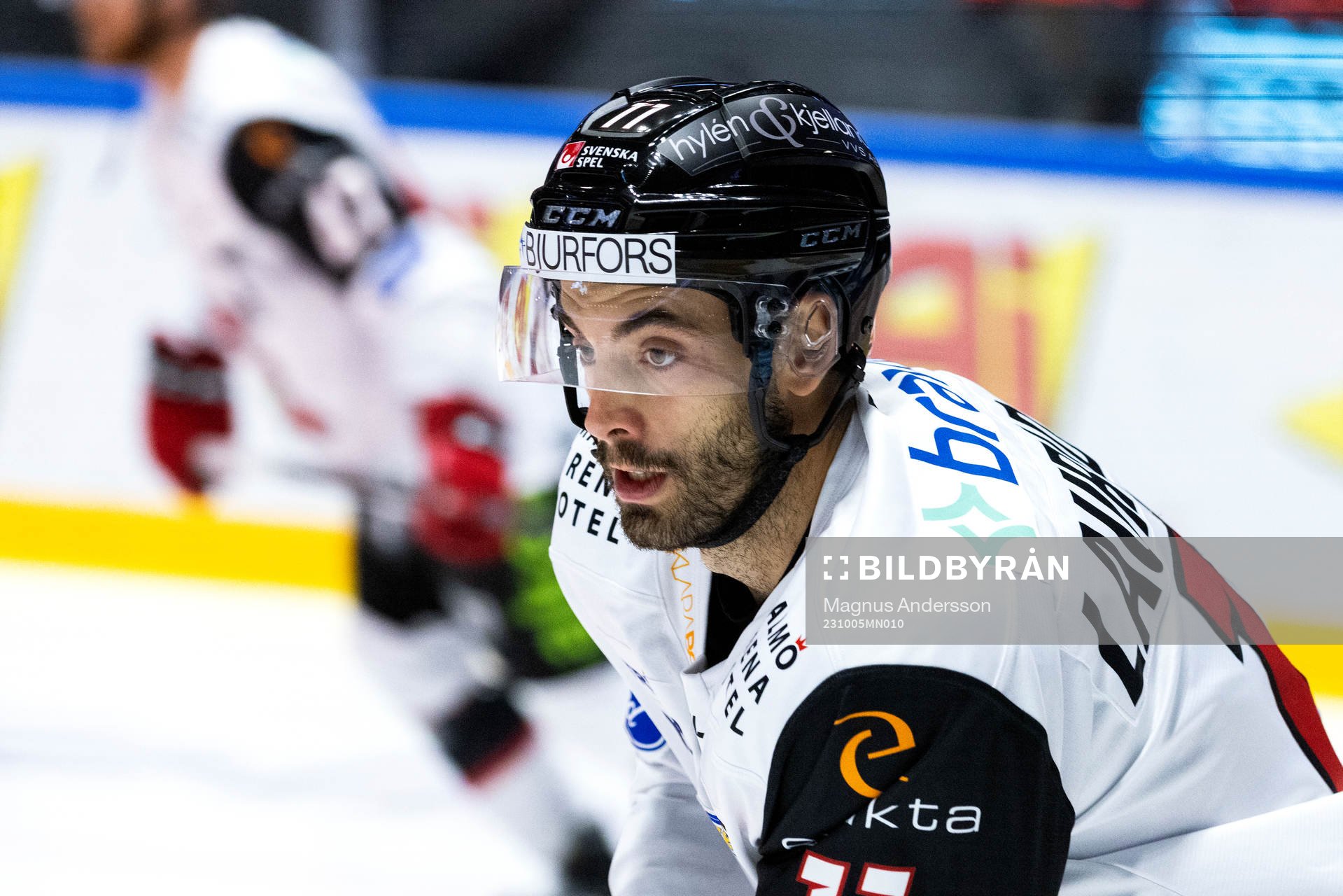 Malmö Redhawks Markus Lauridsen på uppvärmningen