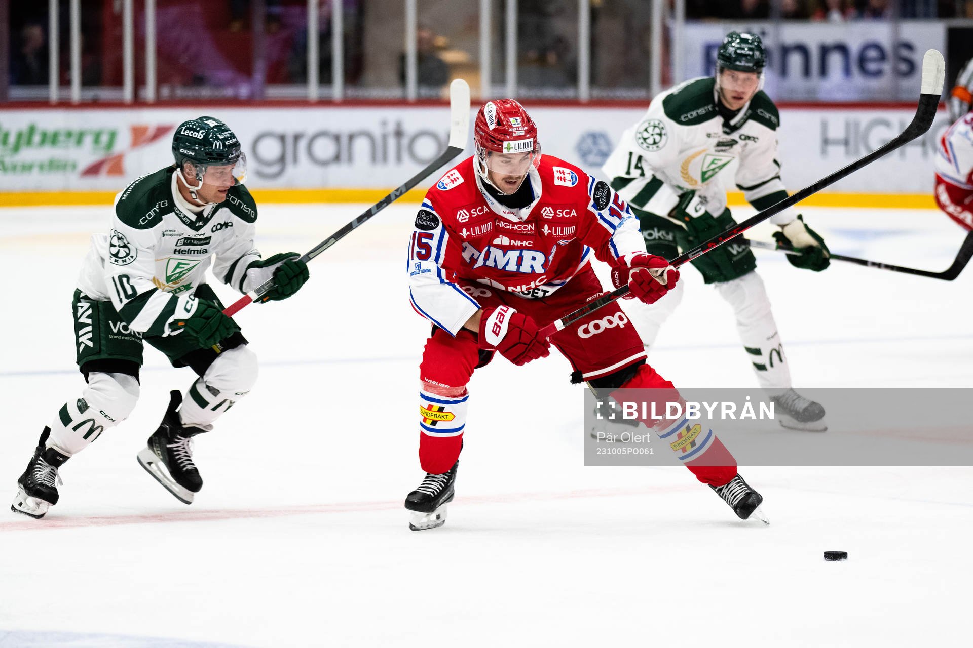 Färjestads Marcus Nilsson och Timrås Panu Mieho