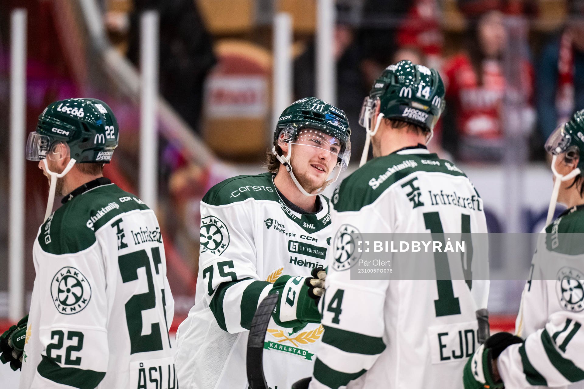 Färjestads Jeremy Salvas Groleau jublar