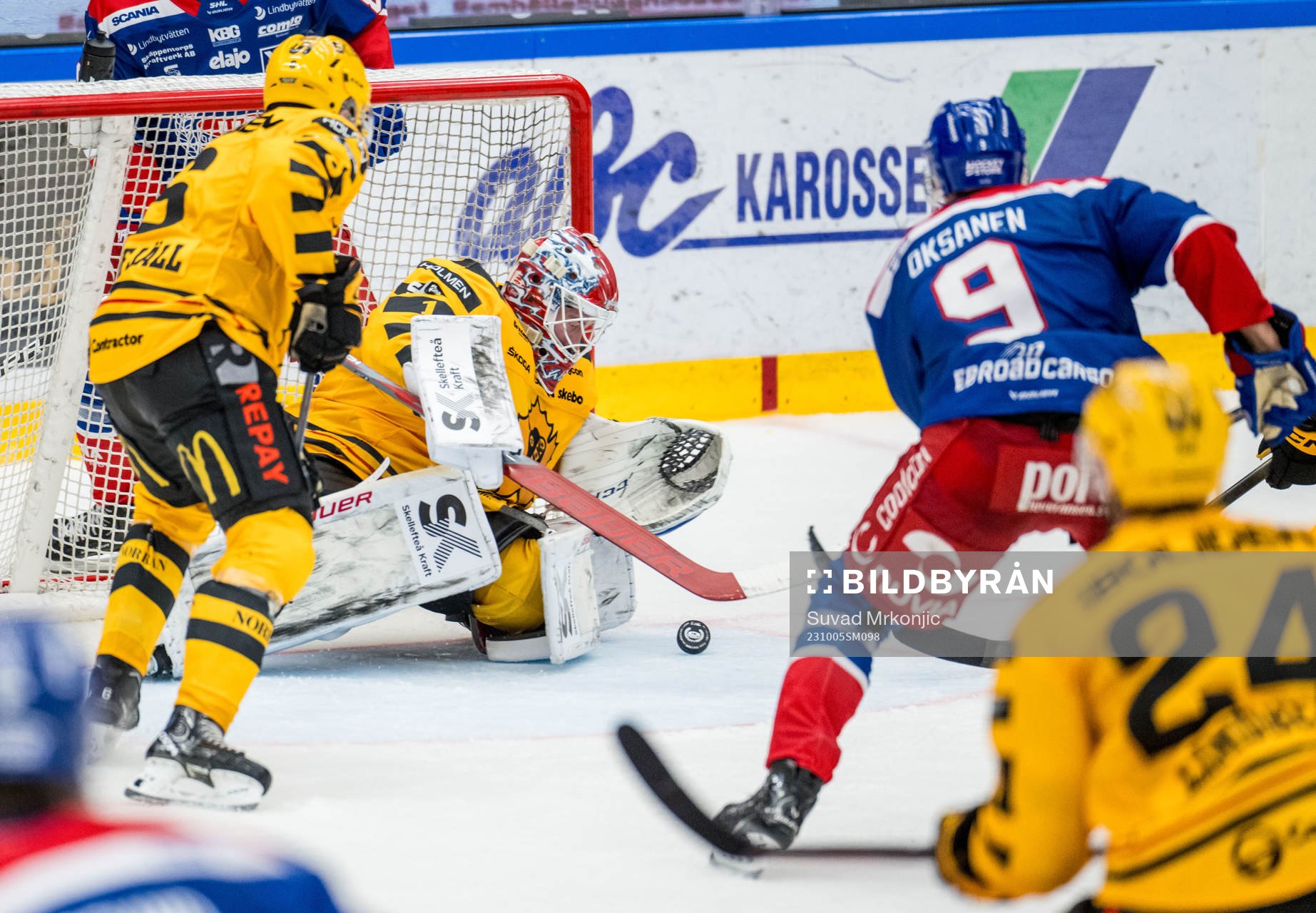 Skellefteås målvakt David Rautio och Oskarshamns Ahti