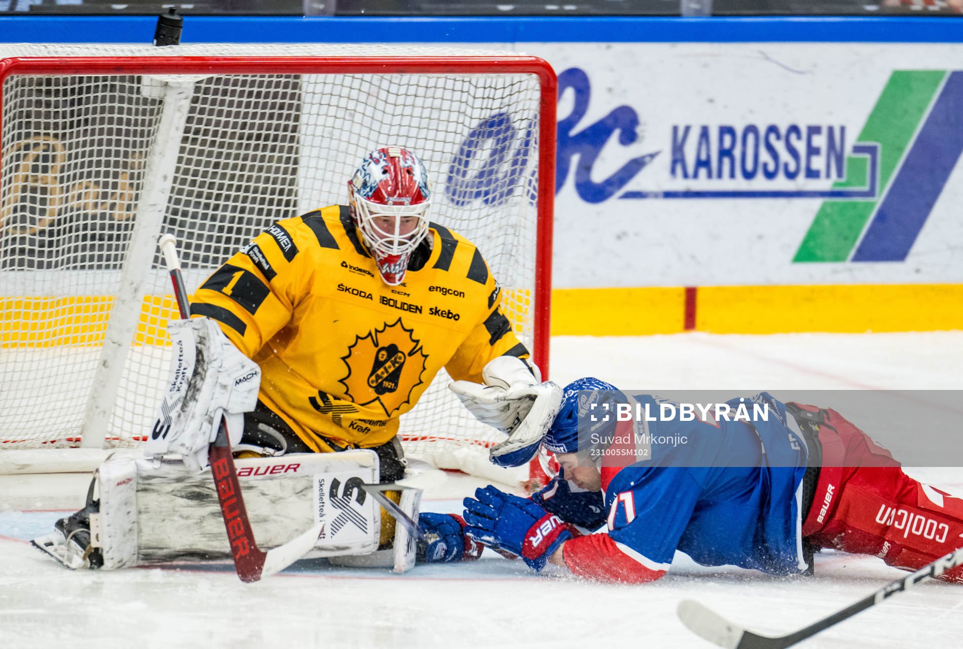 Skellefteås målvakt David Rautio och Oskarshamns Viktor