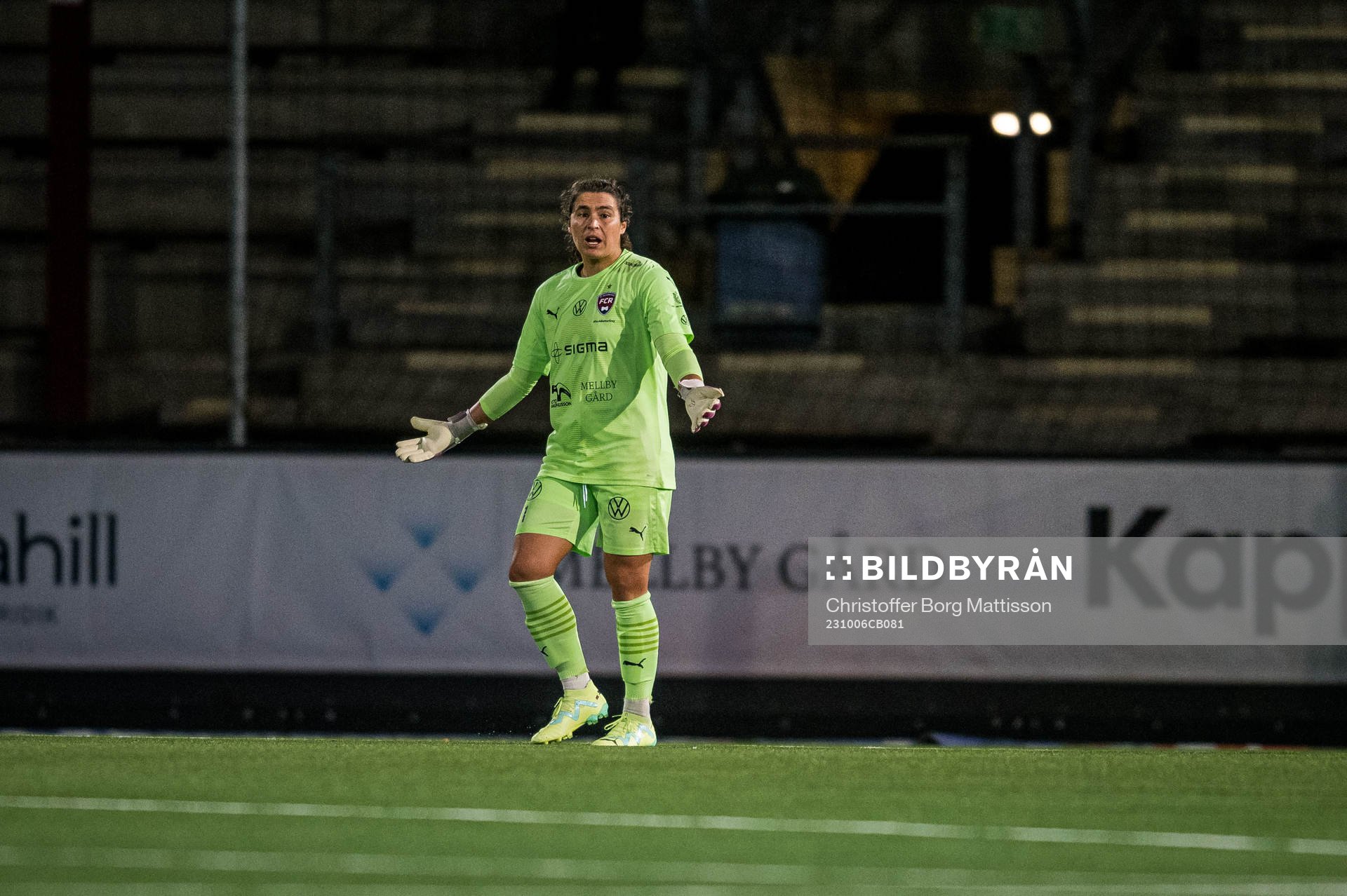 FC Rosengårds målvakt Eartha Cumings deppar