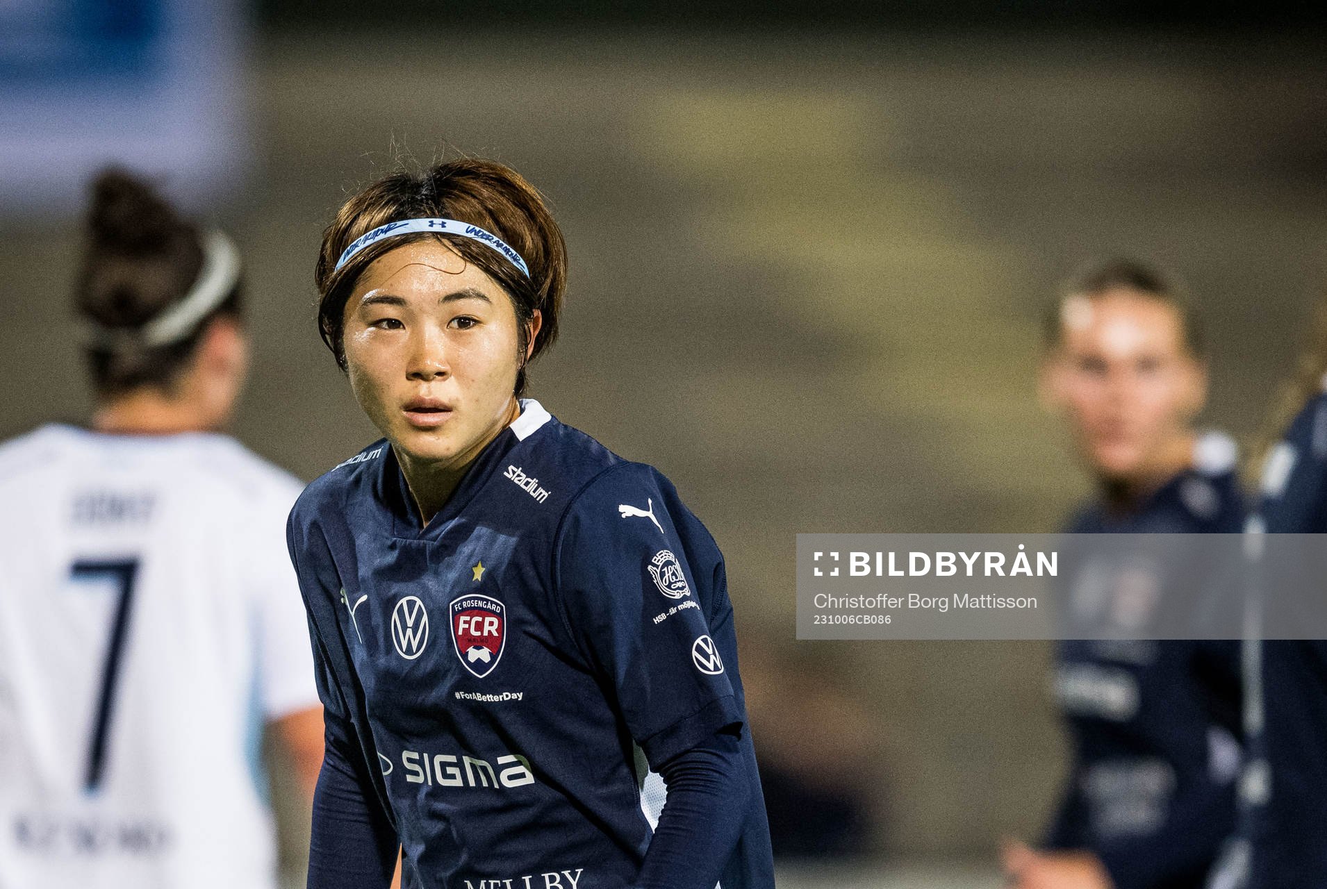 FC Rosengårds Mai Kadowaki under fotbollsmatchen i Damallsvenskan mellan FC Rosengård och Djurgården den 6 oktober 2023 i Malmö.
