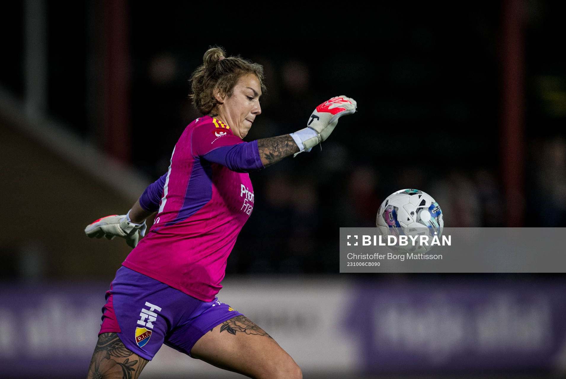 Djurgårdens målvakt Katelin Talbert under fotbollsmatchen i Damallsvenskan mellan FC Rosengård och Djurgården den 6 oktober 2023 i Malmö.