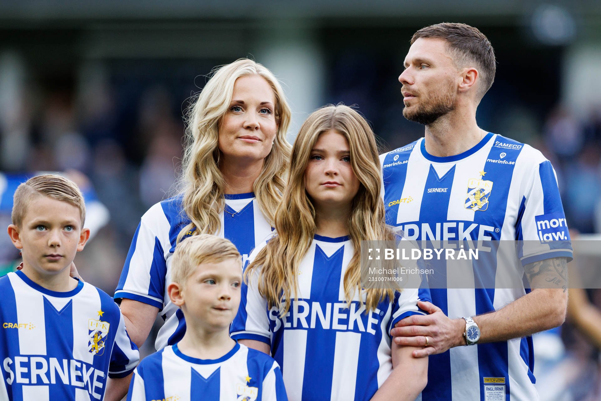 Marcus Berg med familj innan fotbollsmatchen i Allsvenskan