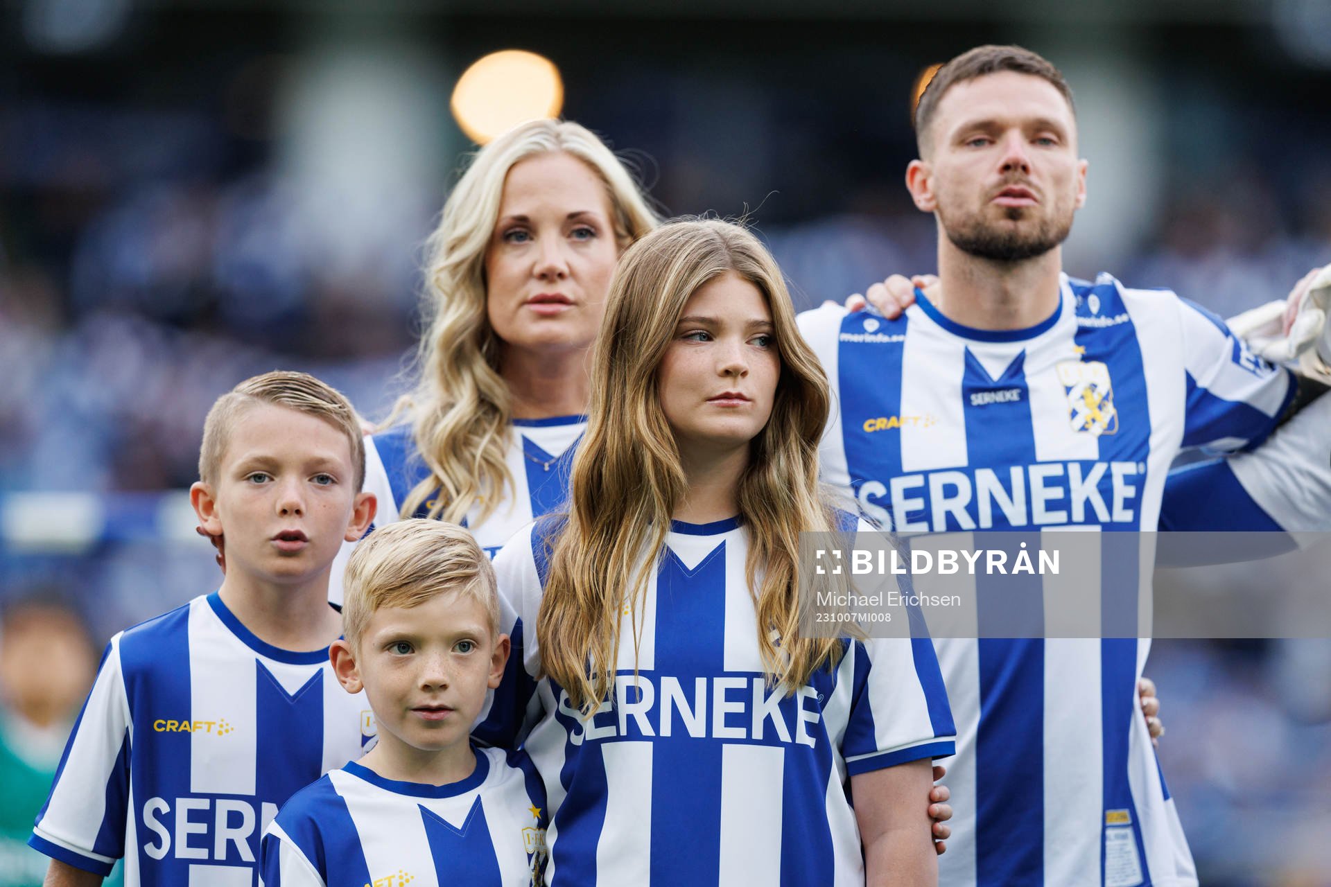 Marcus Berg med familj innan fotbollsmatchen i Allsvenskan