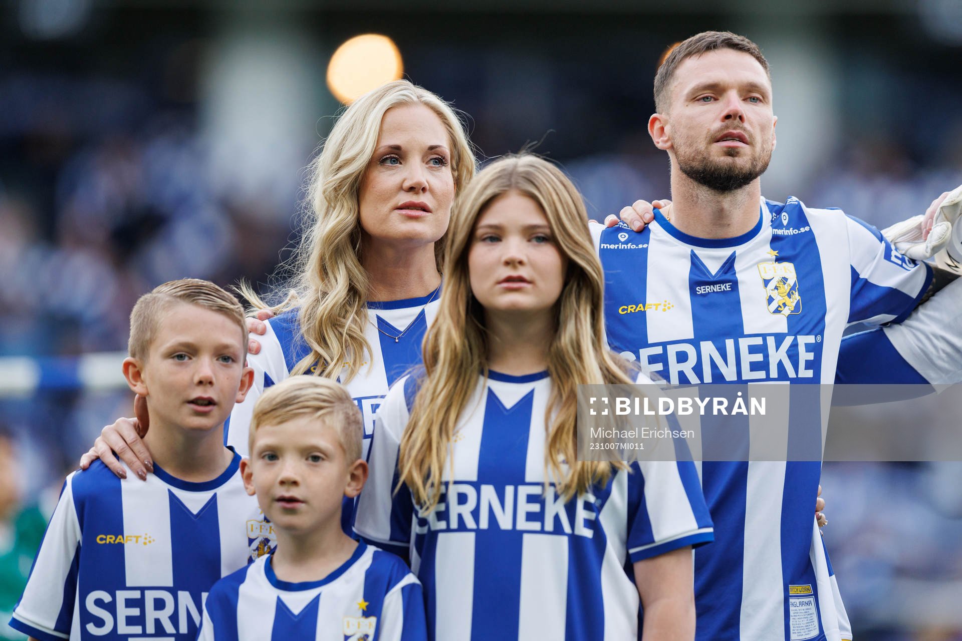 Marcus Berg med familj innan fotbollsmatchen i Allsvenskan