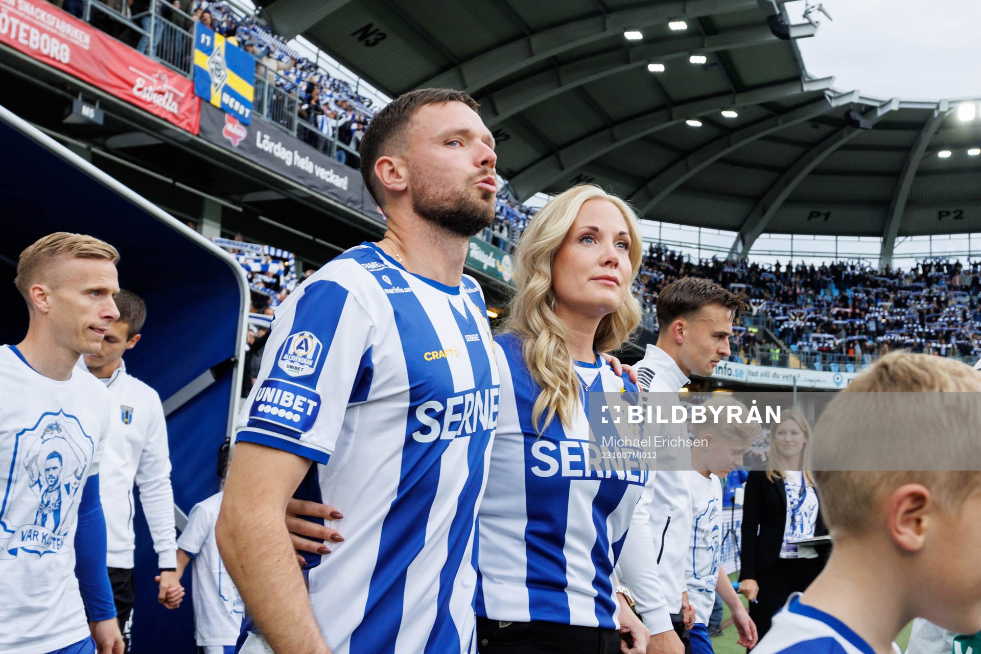 Marcus Berg med familj innan fotbollsmatchen i Allsvenskan