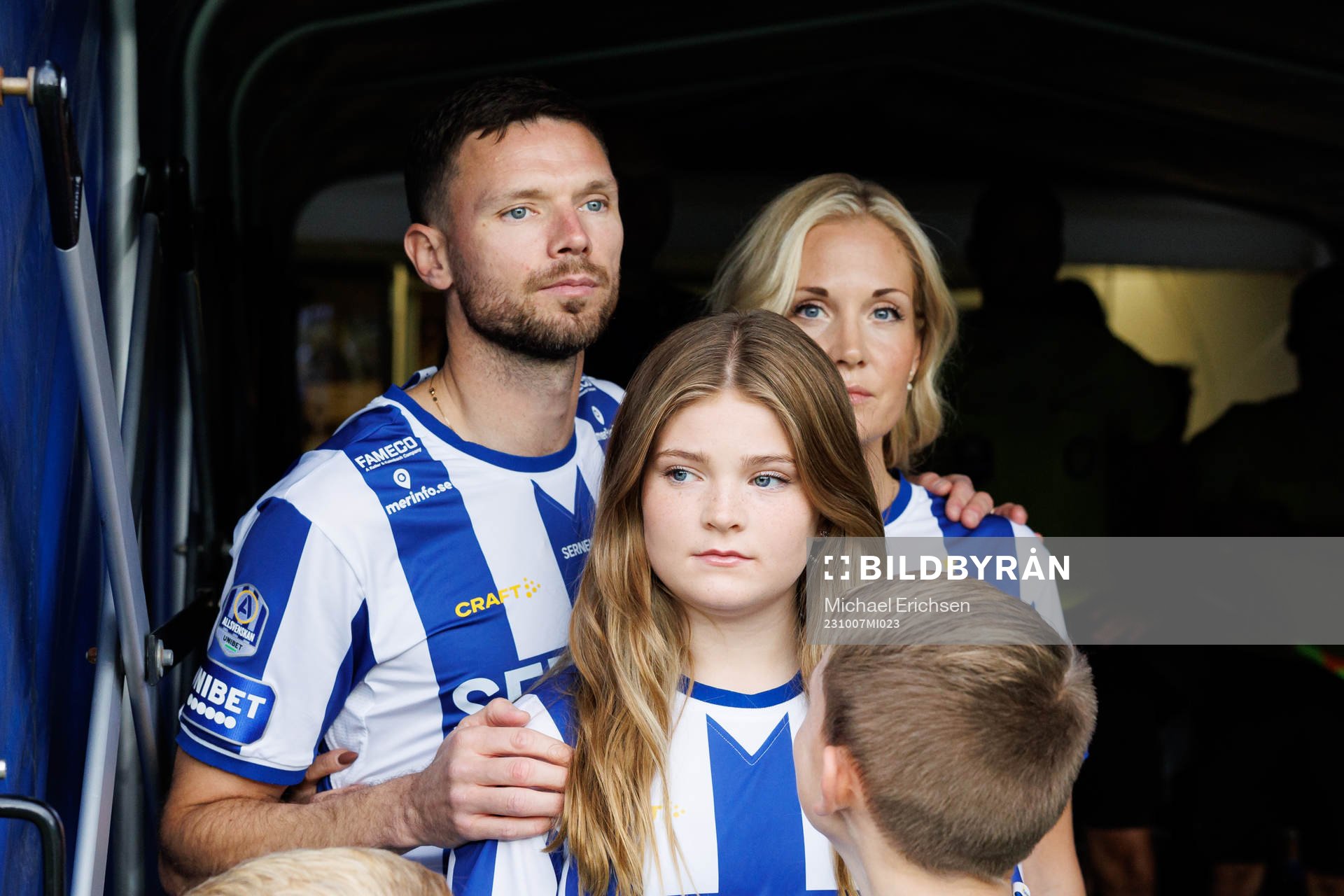 Marcus Berg med familj innan fotbollsmatchen i Allsvenskan