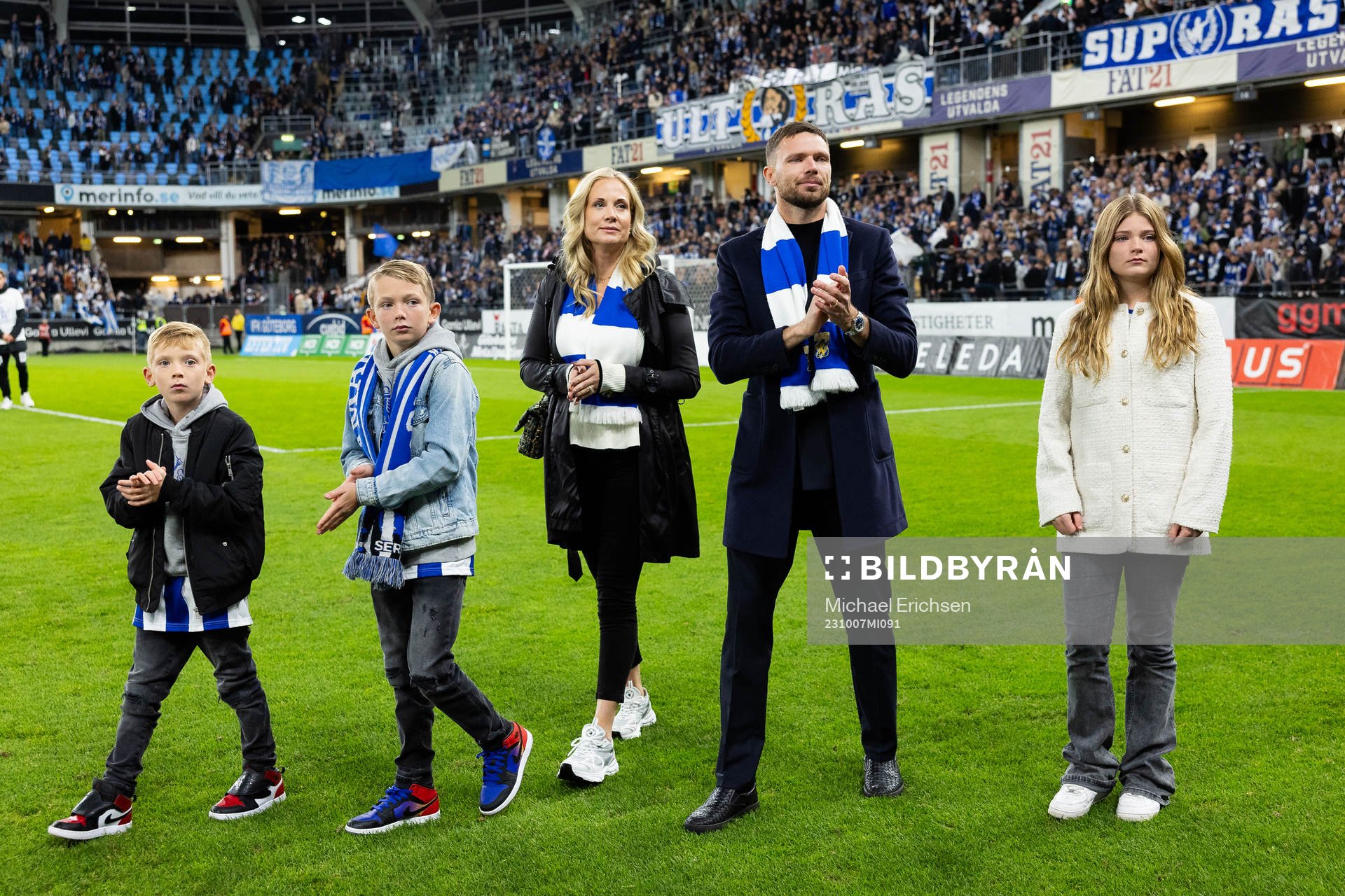 IFK Göteborgs Marcus Berg med familj hyllas
