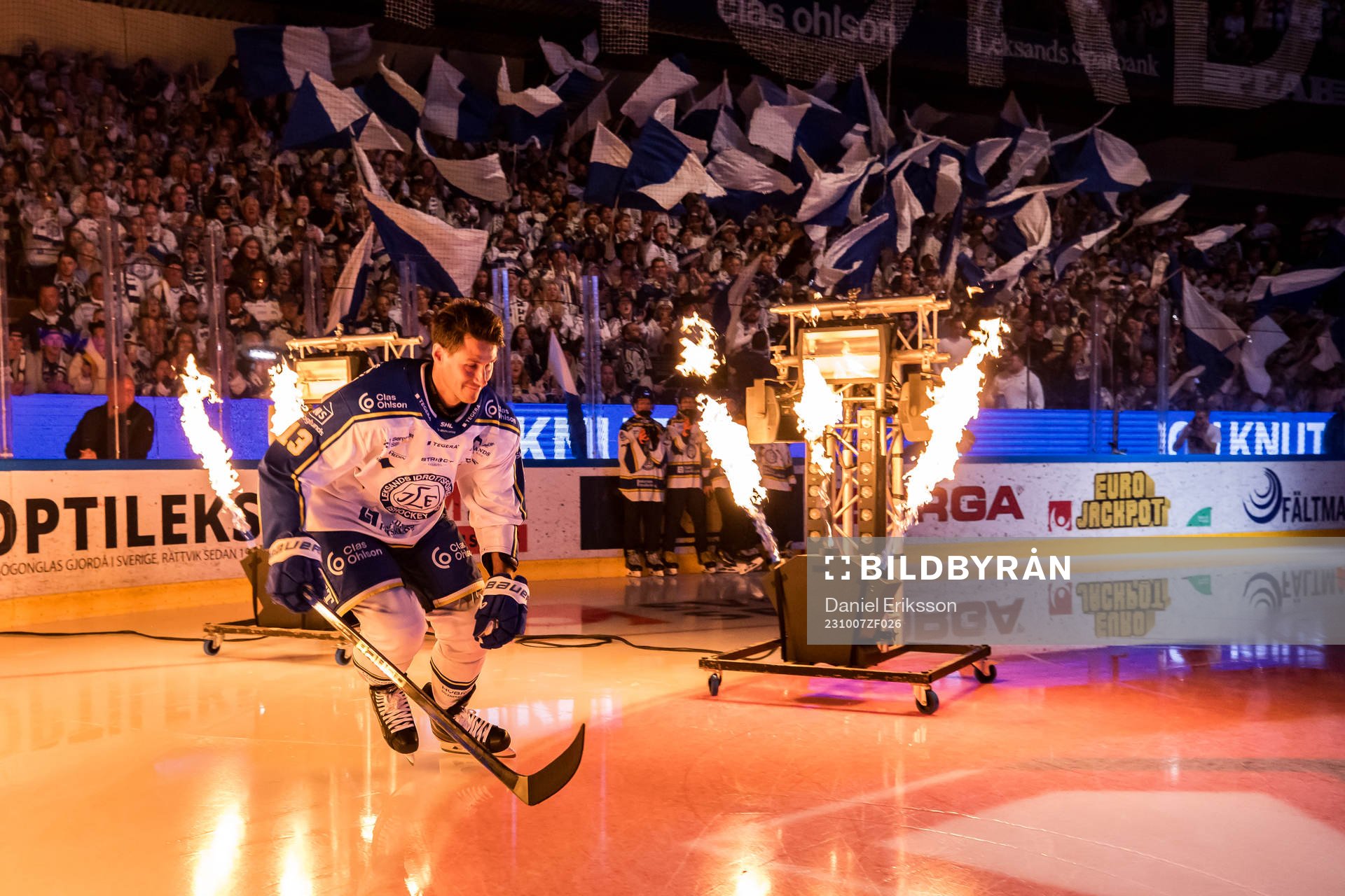 Leksands Jon Knuts innan ishockeymatchen i SHL mellan