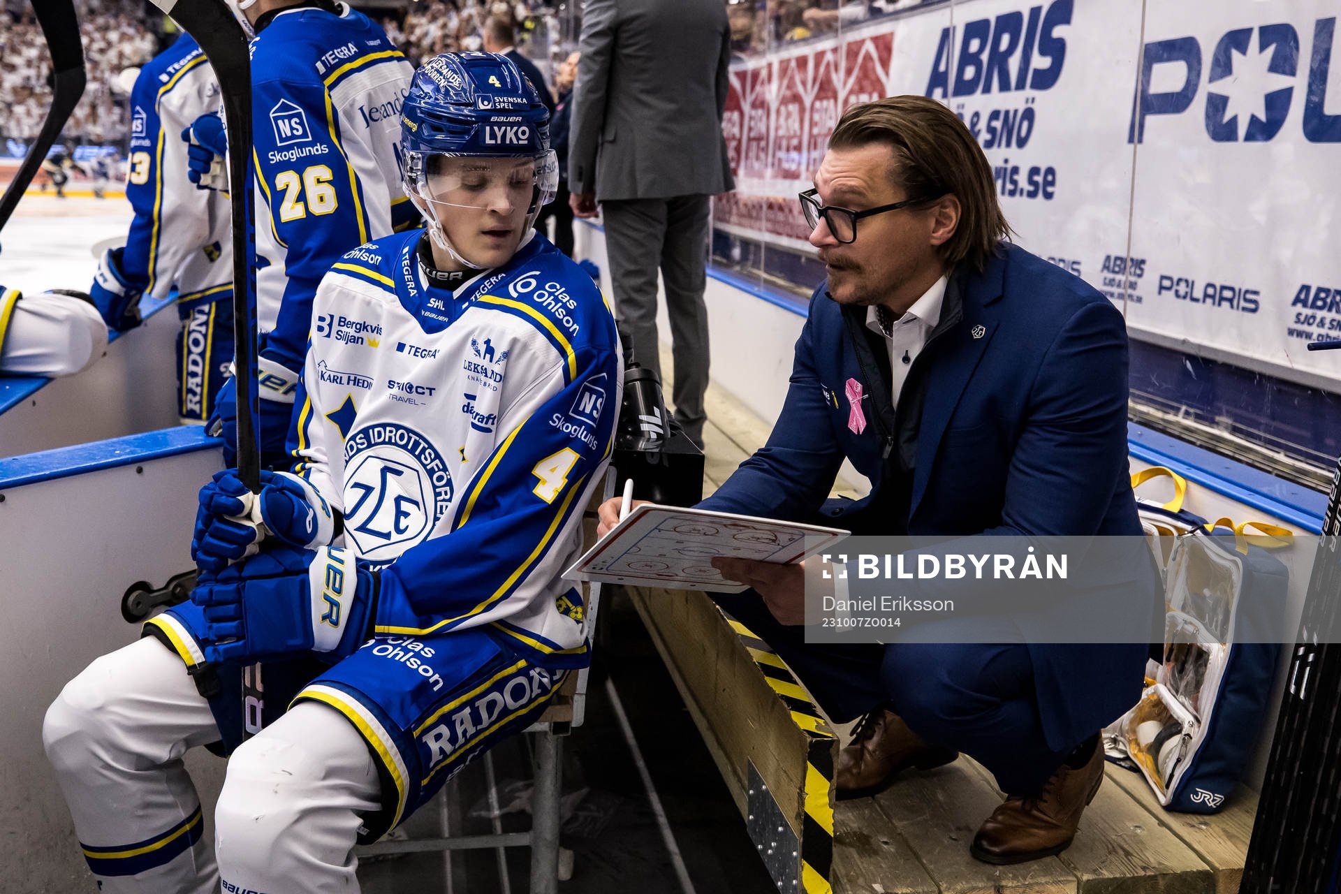 Leksands Lucas Lagerberg och Leksands tränare Björn