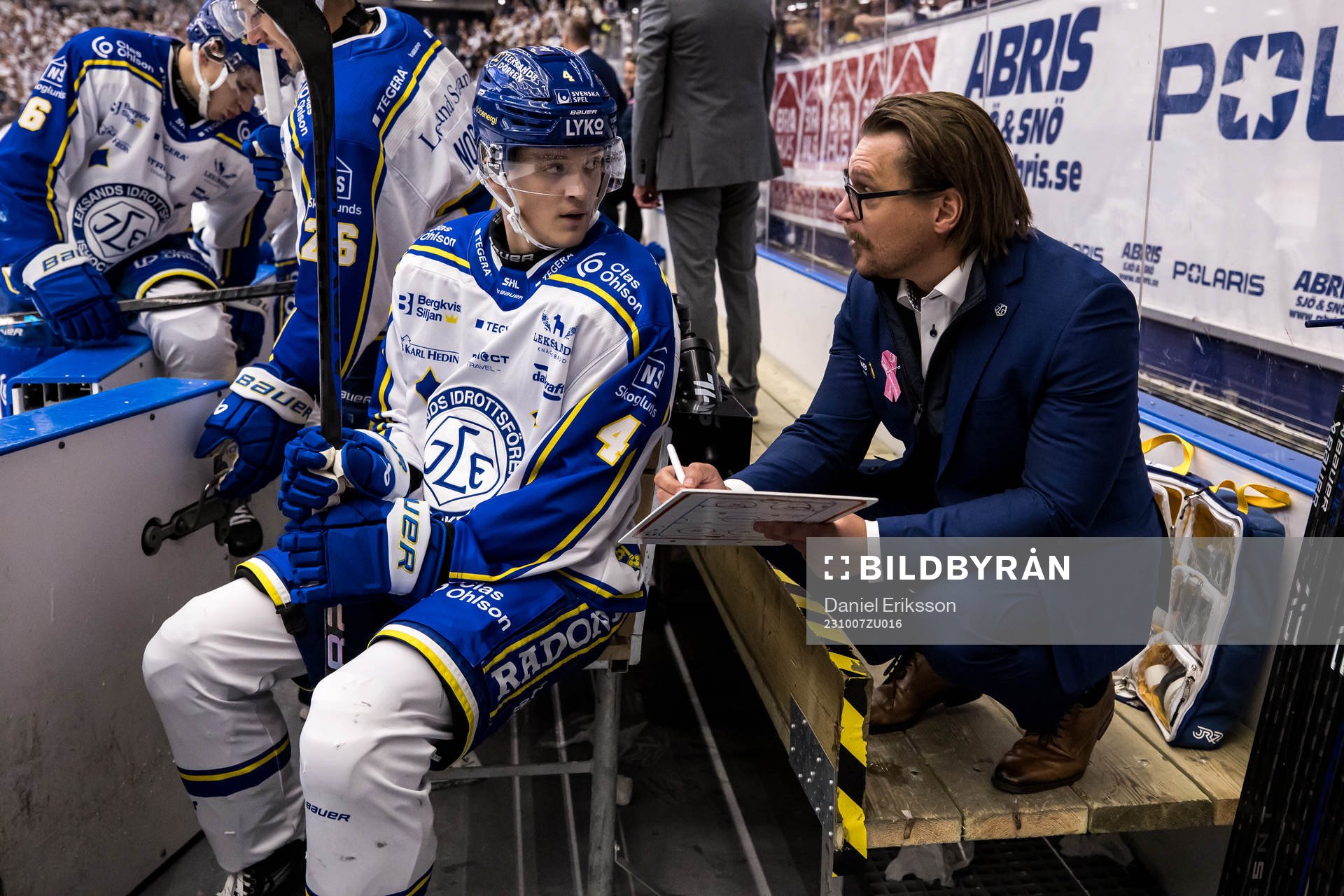 Leksands Lucas Lagerberg och Leksands tränare Björn