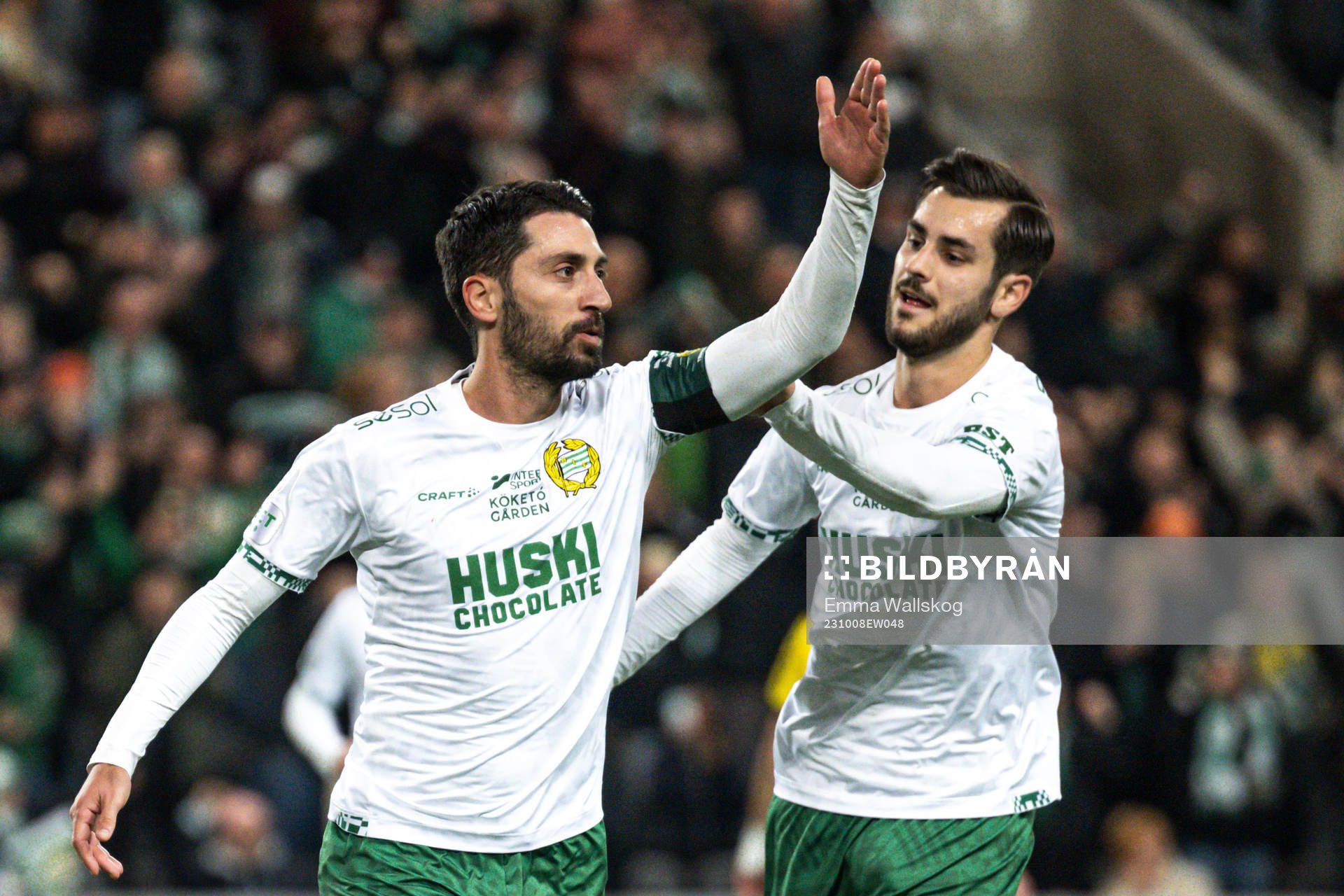 Hammarbys Nahir Besara och Adi Nalic jublar