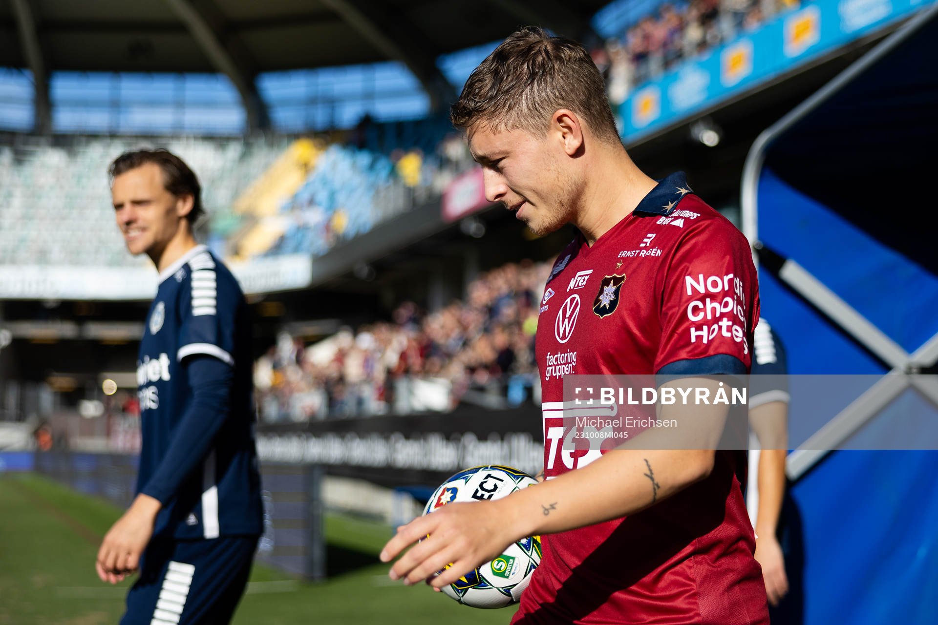 Örgrytes Anton Andreasson innan fotbollsmatchen i Superettan mellan Örgryte och Utsikten den 8 oktober 2023 i Göteborg. 