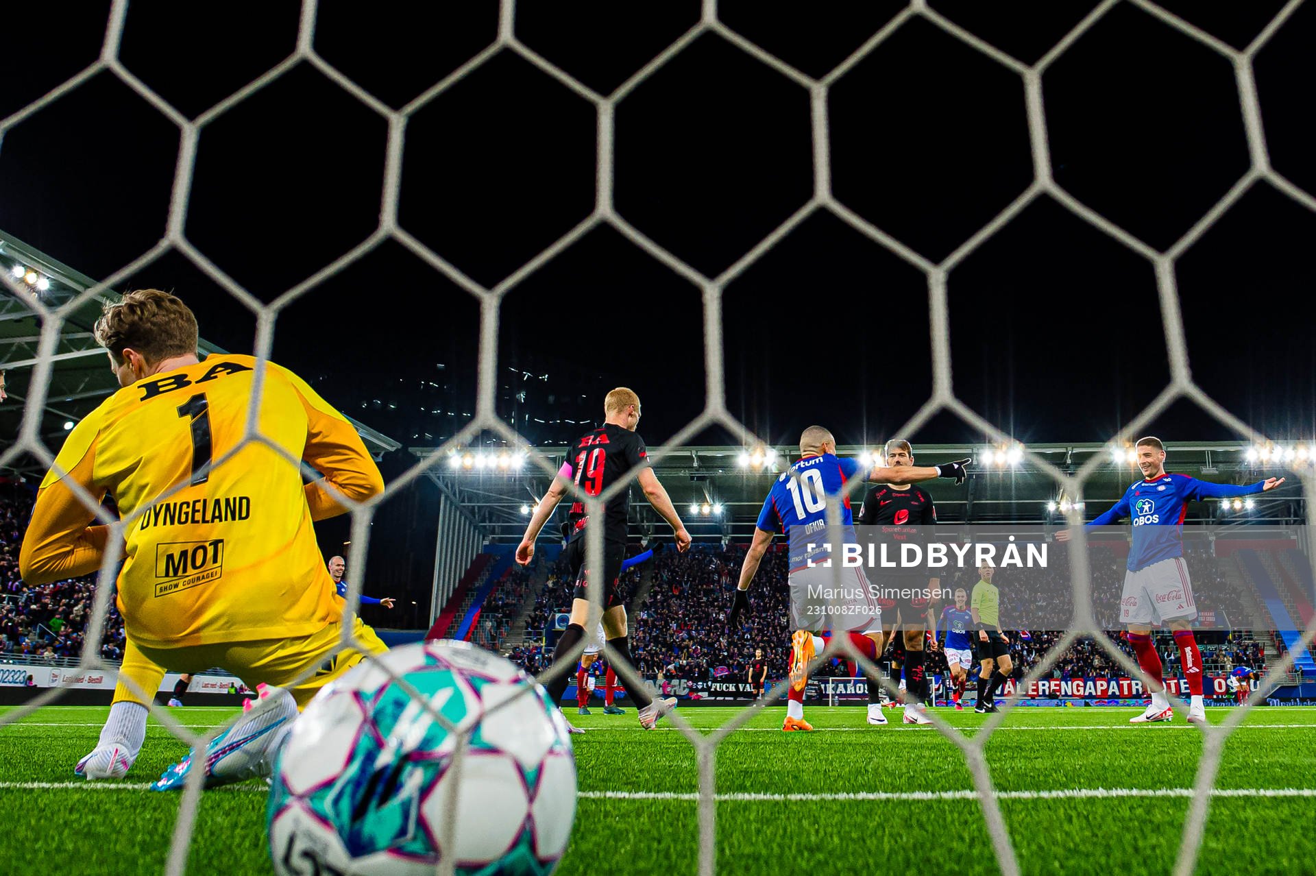 Andrej Ilic of Vålerenga celebrates after scoring the 1-0 goal during the Eliteserien match between Vålerenga and Brann on October 8, 2023 in Oslo.