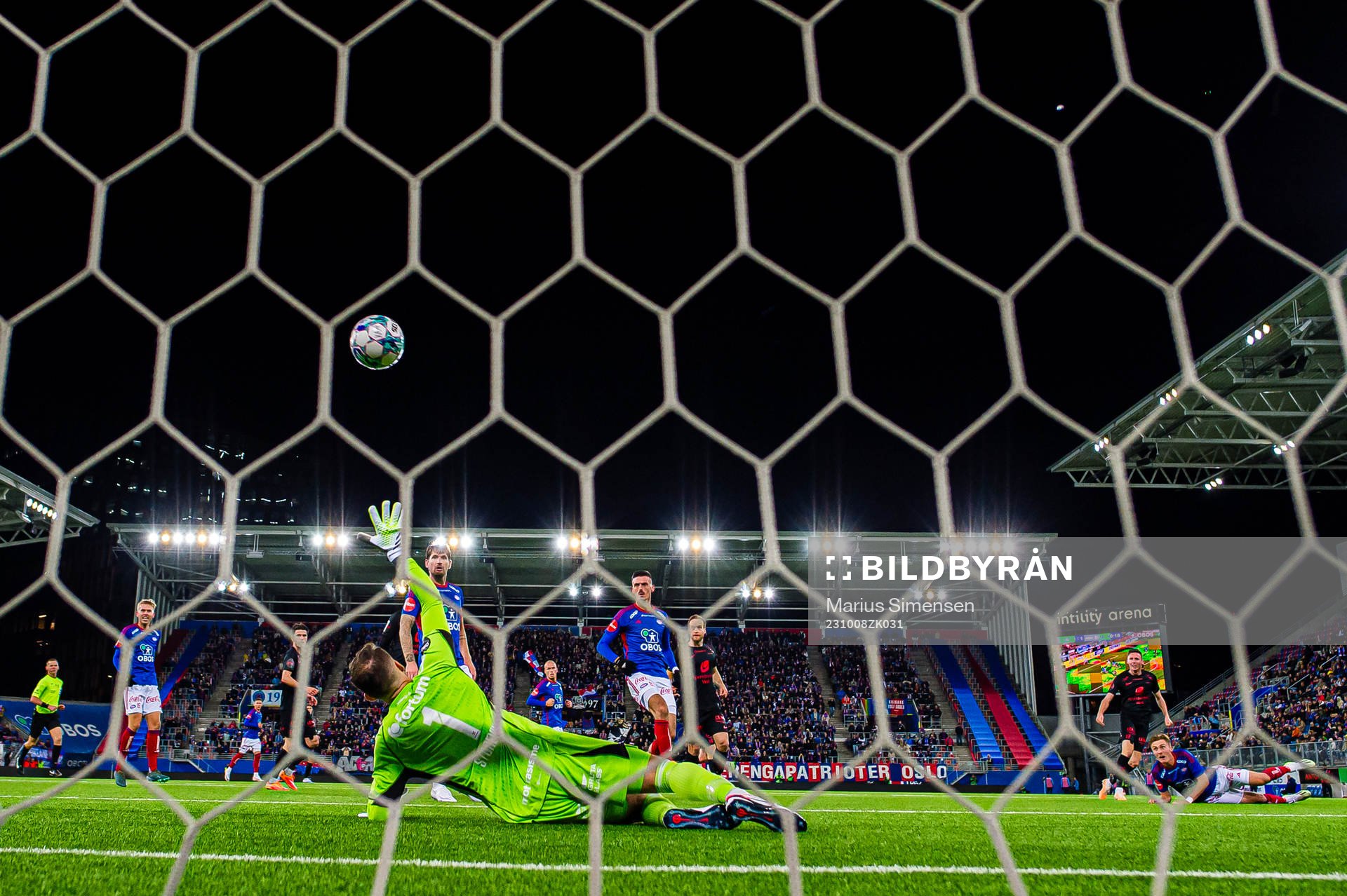 Joachim Soltvedt of Brann scores the 1-2 goal