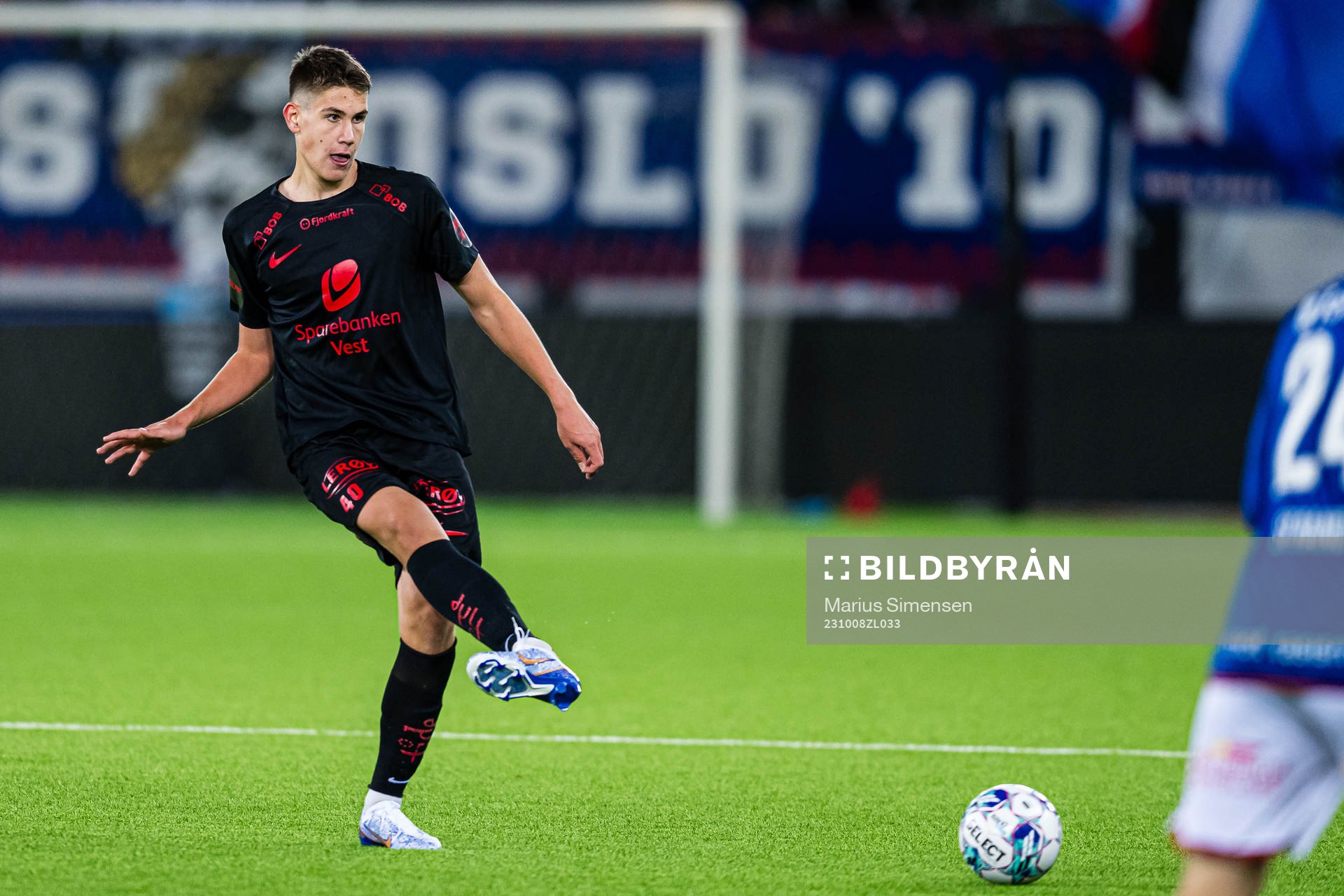 Eivind Fauske Helland of Brann during the Eliteserien match between Vålerenga and Brann on October 8, 2023 in Oslo.