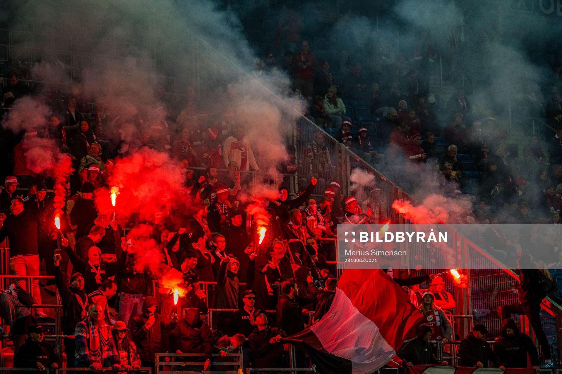 Spectators in the stands