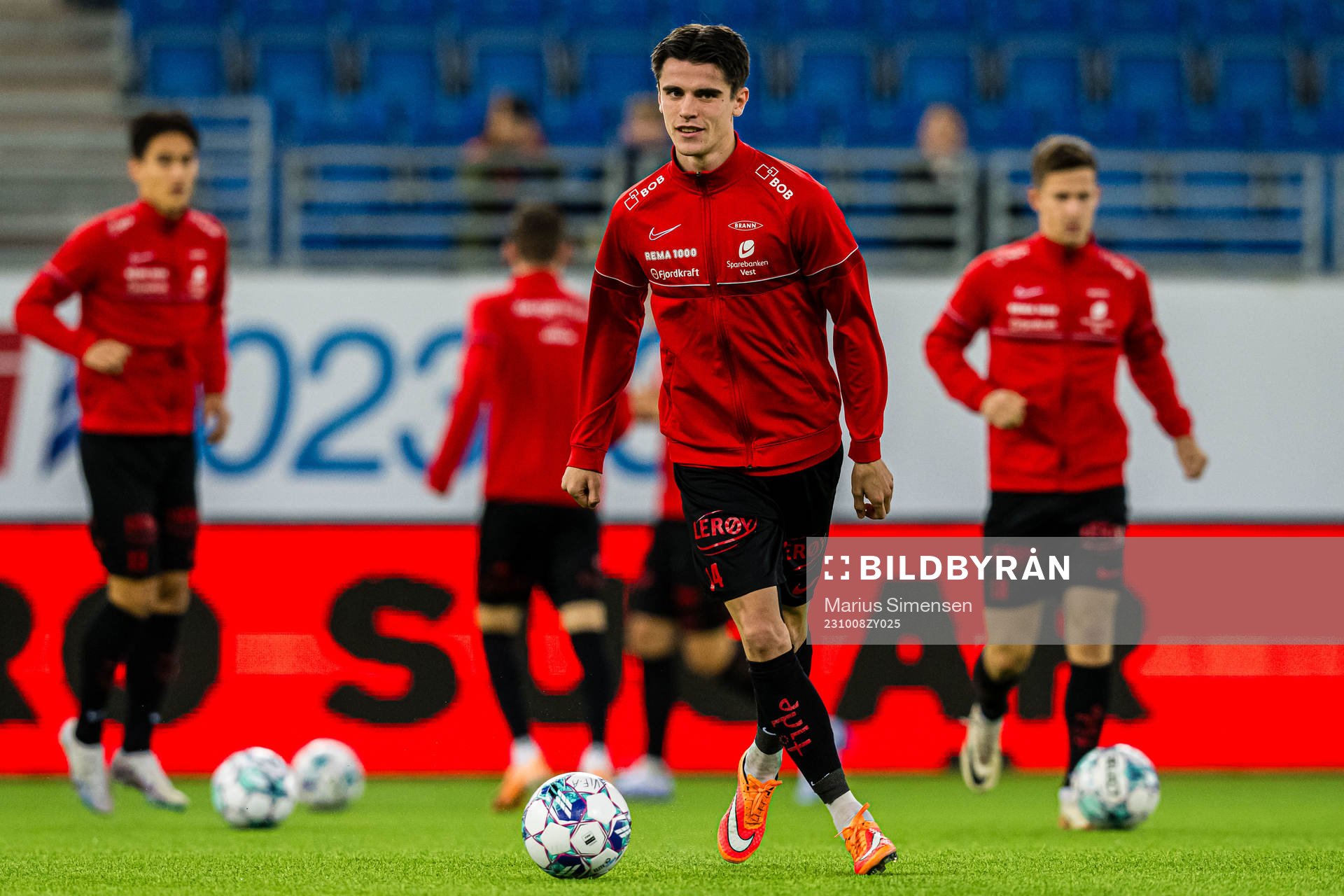 Ulrik Mathisen of Brann warms up