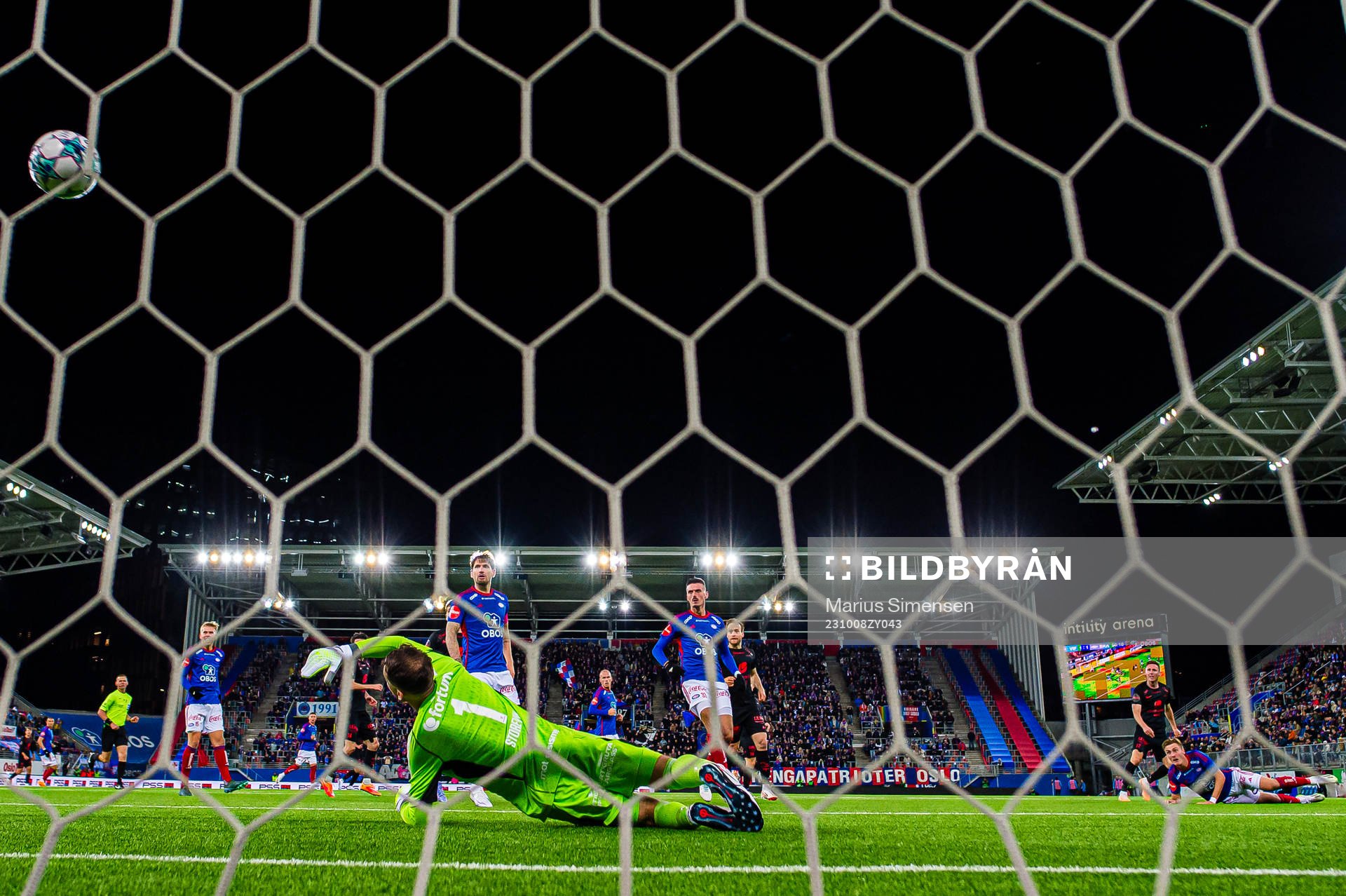 Joachim Soltvedt of Brann scores the 1-2 goal