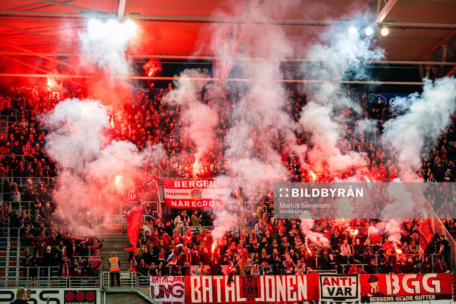 Spectators in the stands