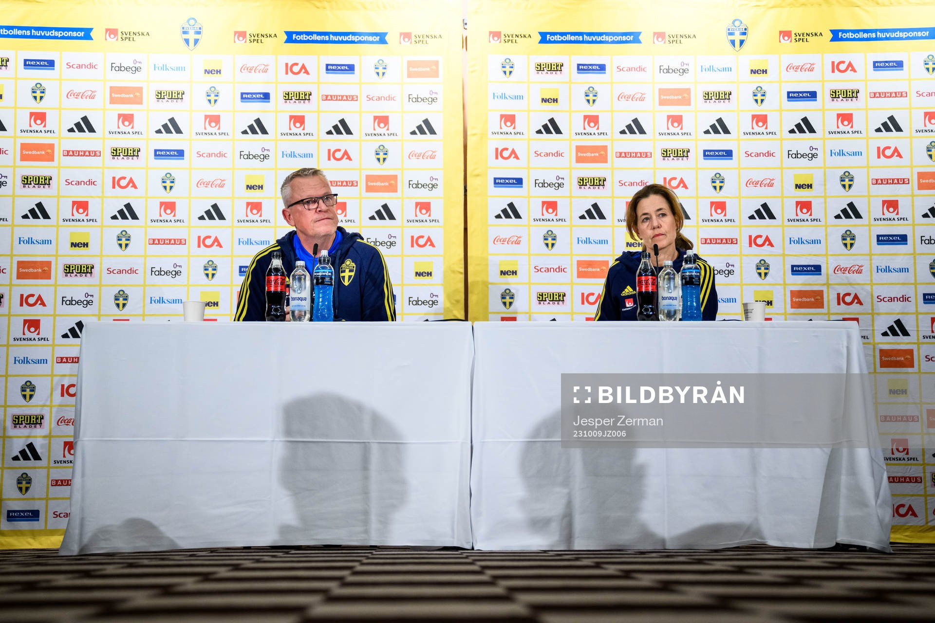 Janne Andersson, head coach and Petra Thorén, media