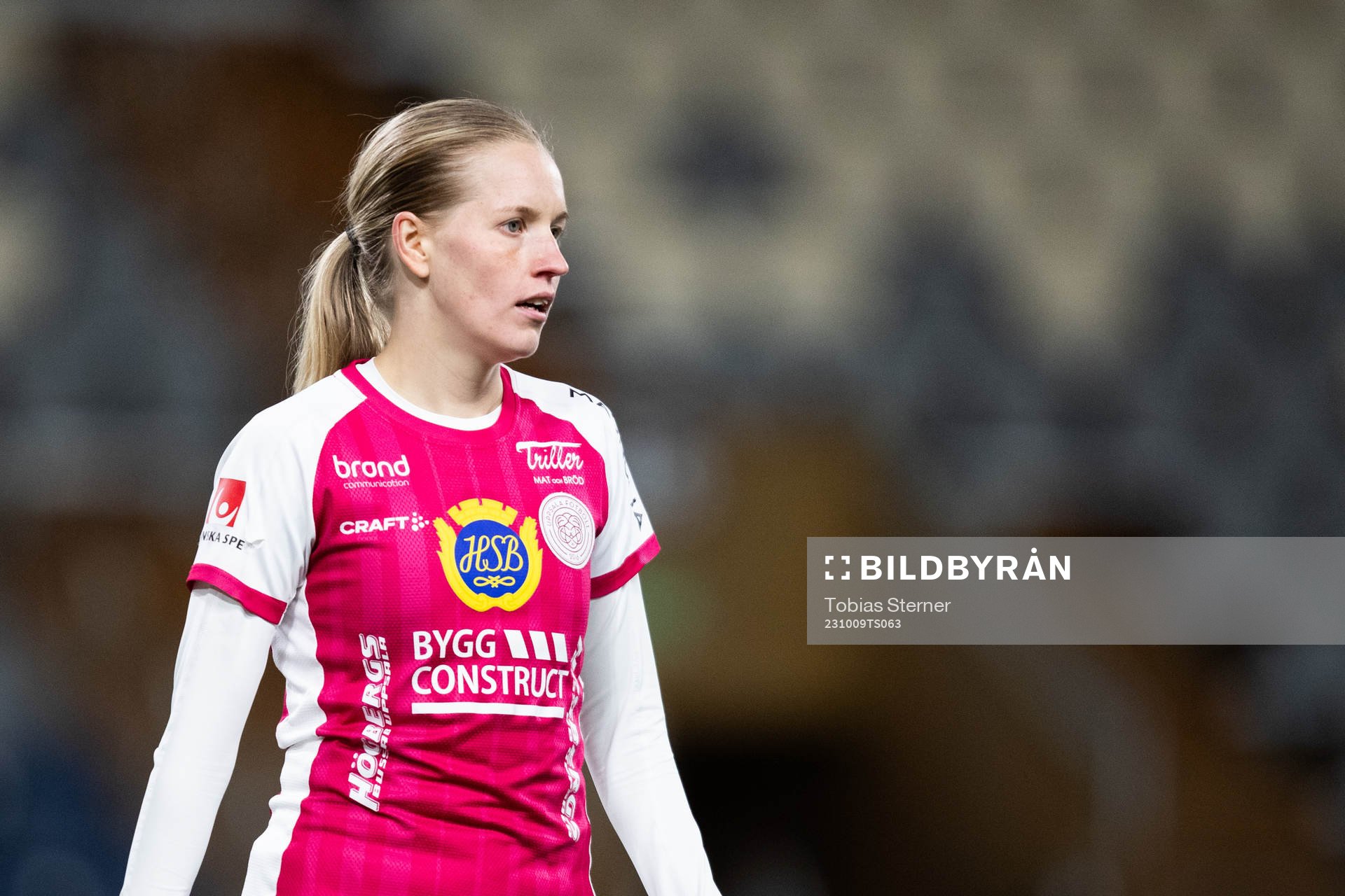 IK Uppsalas Beatrice Gärds under fotbollsmatchen i Damallsvenskan mellan IK Uppsala och Växjö DFF den 9 oktober 2023 i Uppsala. 