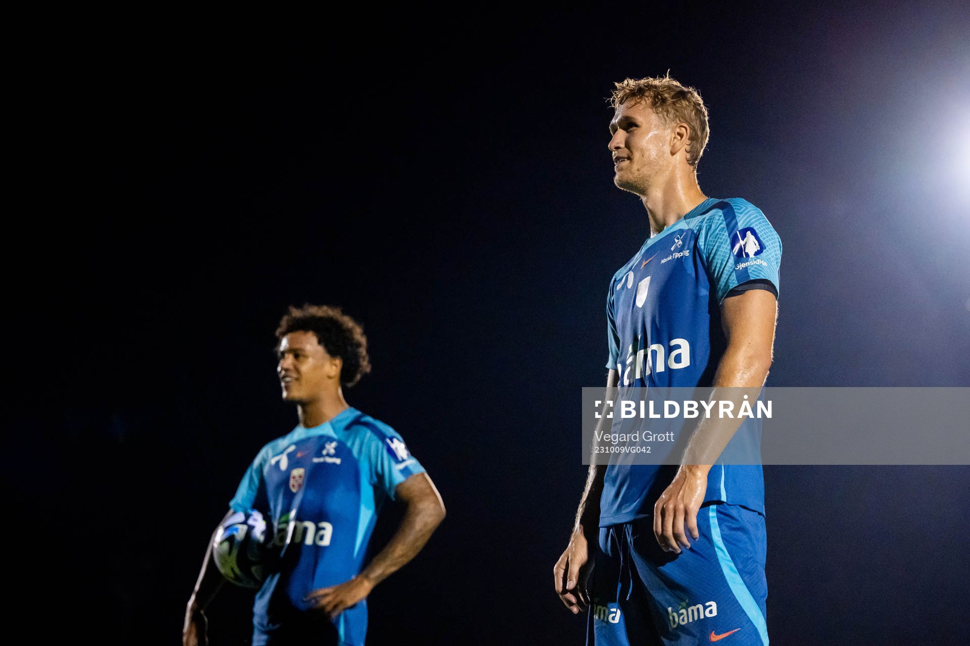 Oscar Bobb and Ola Solbakken of the Norwegian national
