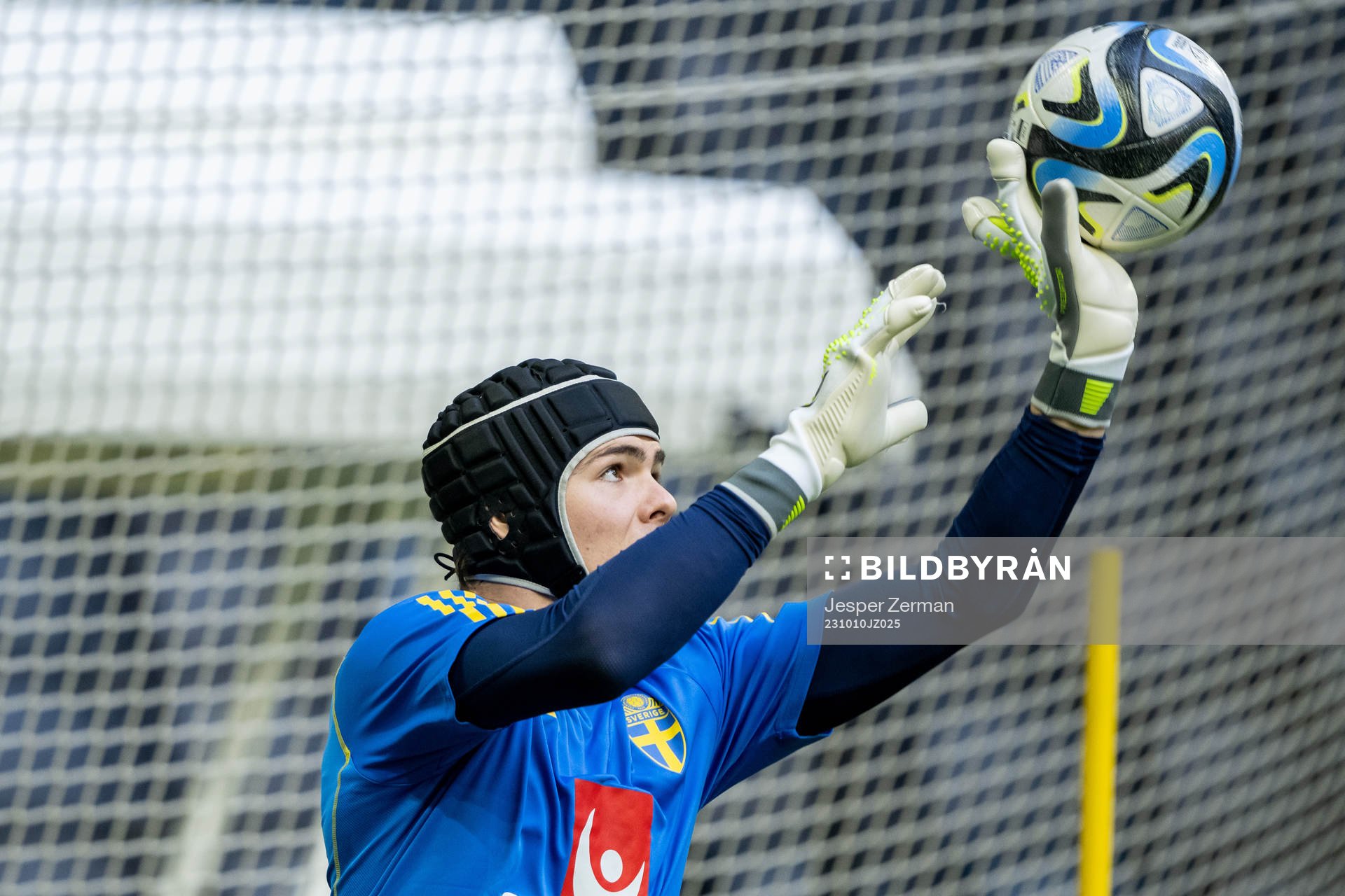 Goalkeeper Jacob Widell Zetterström of the Swedish