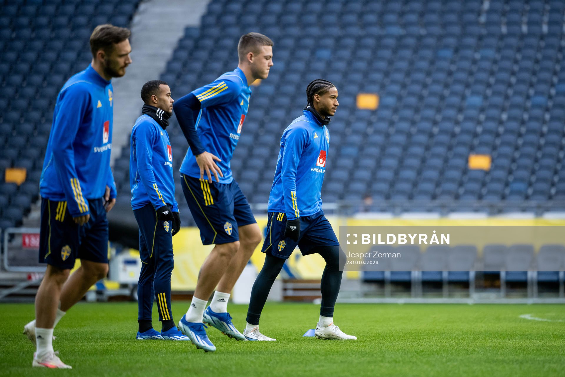 Robin Quaison, Emil Holm and Jens Cajuste of the Swedish