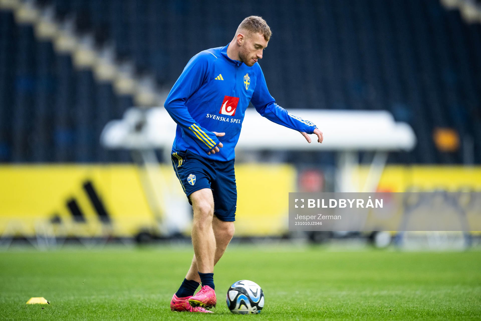 Dejan Kulusevski of the Swedish national football team at a