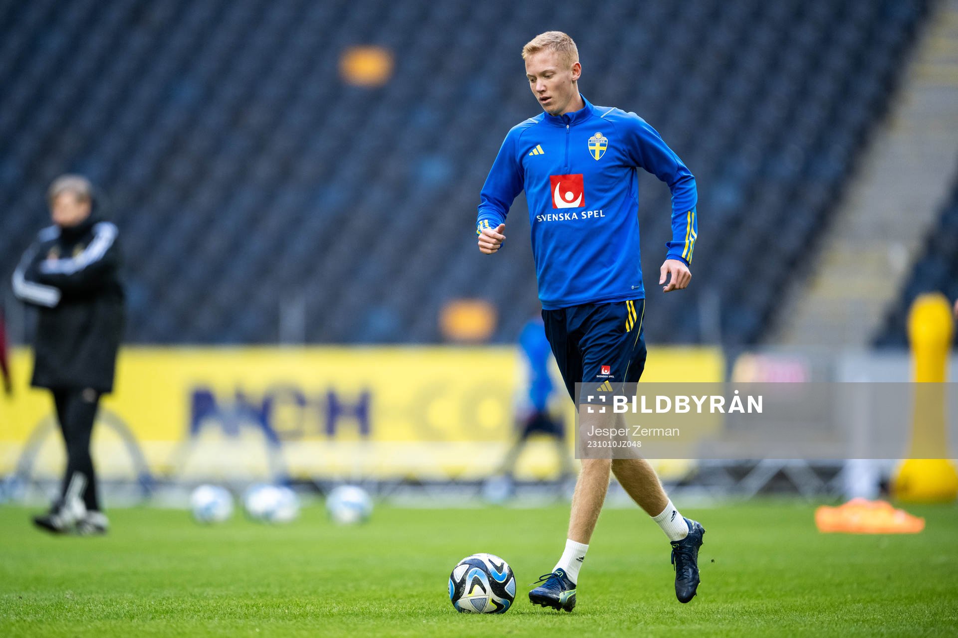 Hugo Larsson of the Swedish national football team at a