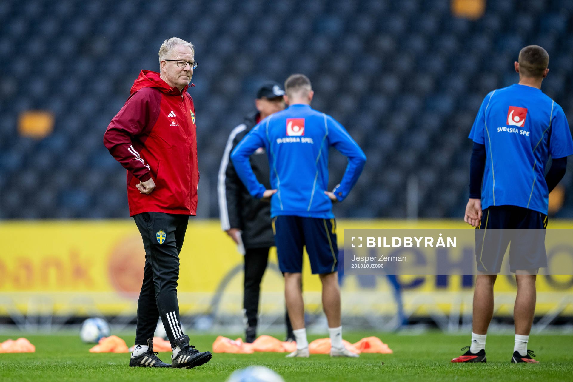 Lasse Jakobsson, scout of the Swedish national football team at a training session on October 10, 2023 in Stockholm. 