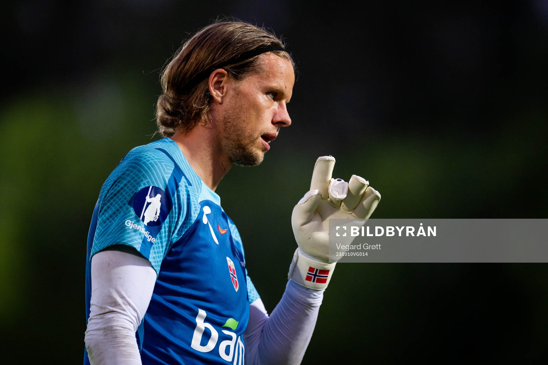 Goalkeeper Ørjan Håskjold Nyland of the Norwegian