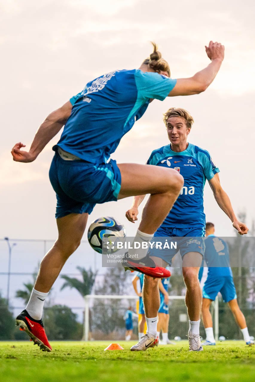 Erling Braut Haaland and Kristian Thorstvedt of the